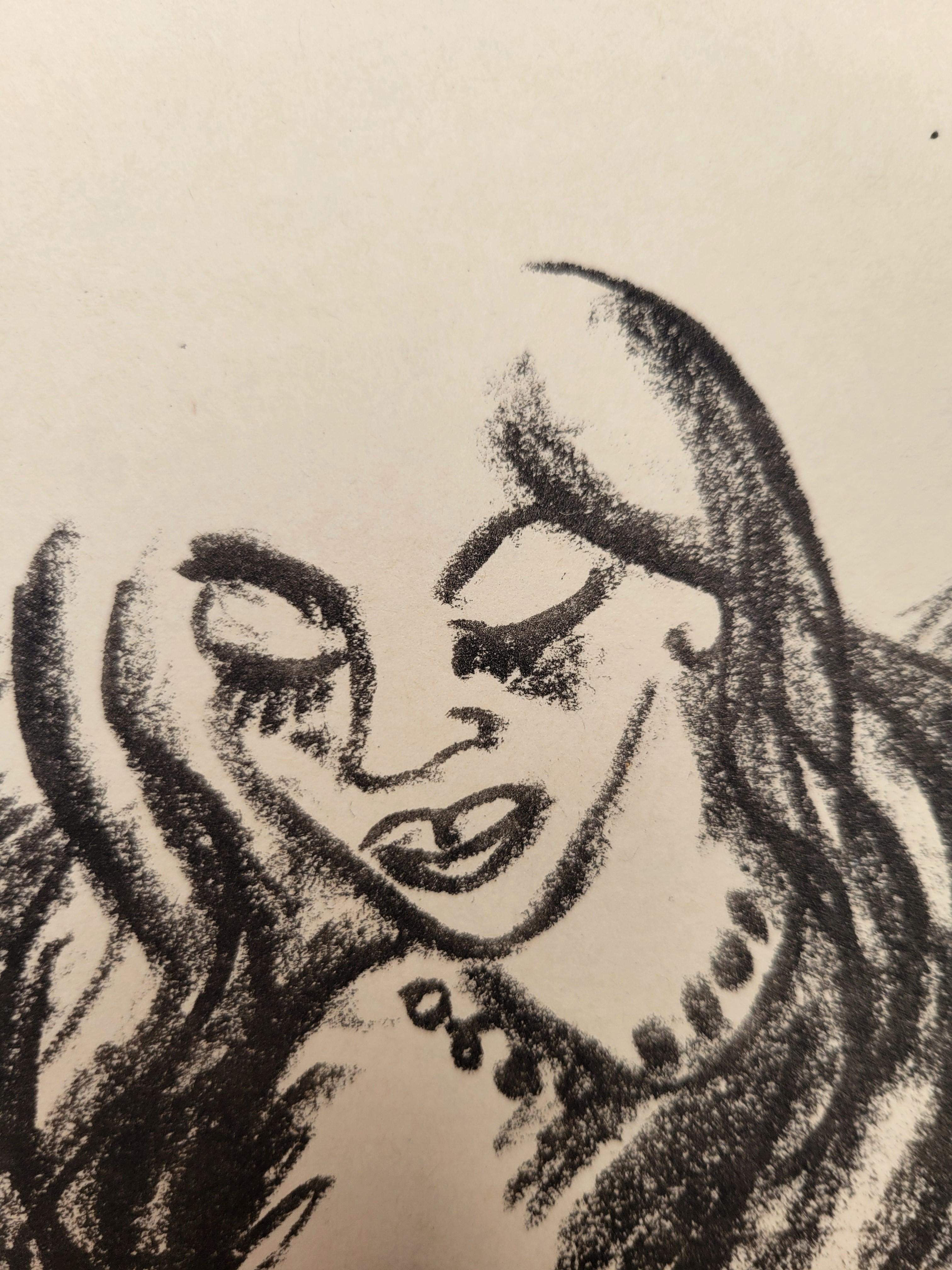 Frau und Mädchen /// Max Pechstein Deutsche Expressionistische Litho im Angebot 15