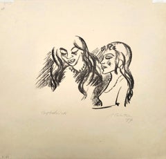 Frau und Mädchen (Woman and Girl) /// Max Pechstein German Expressionist Litho