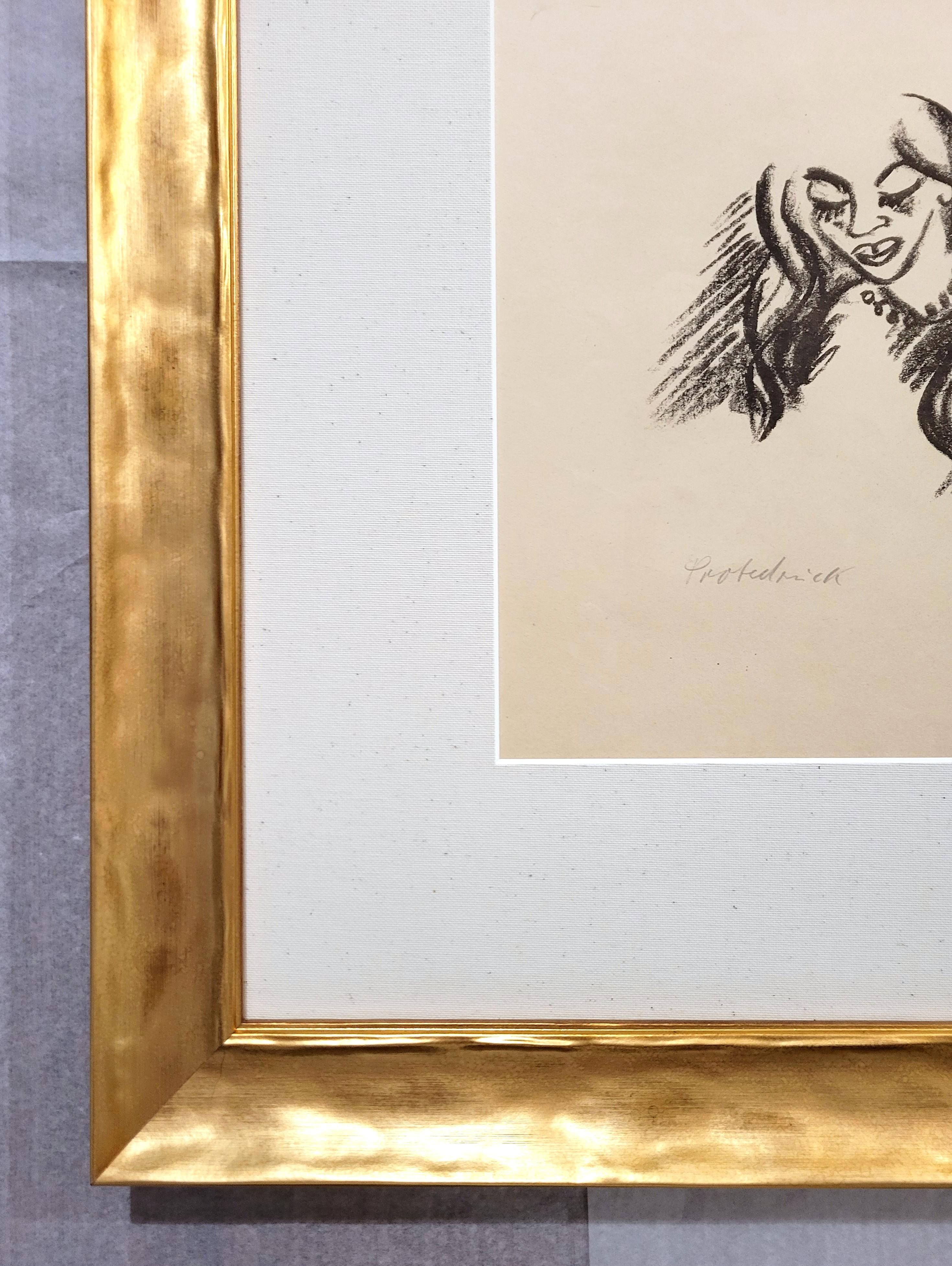 Frau und Mädchen /// Max Pechstein Deutsche Expressionistische Litho im Angebot 5