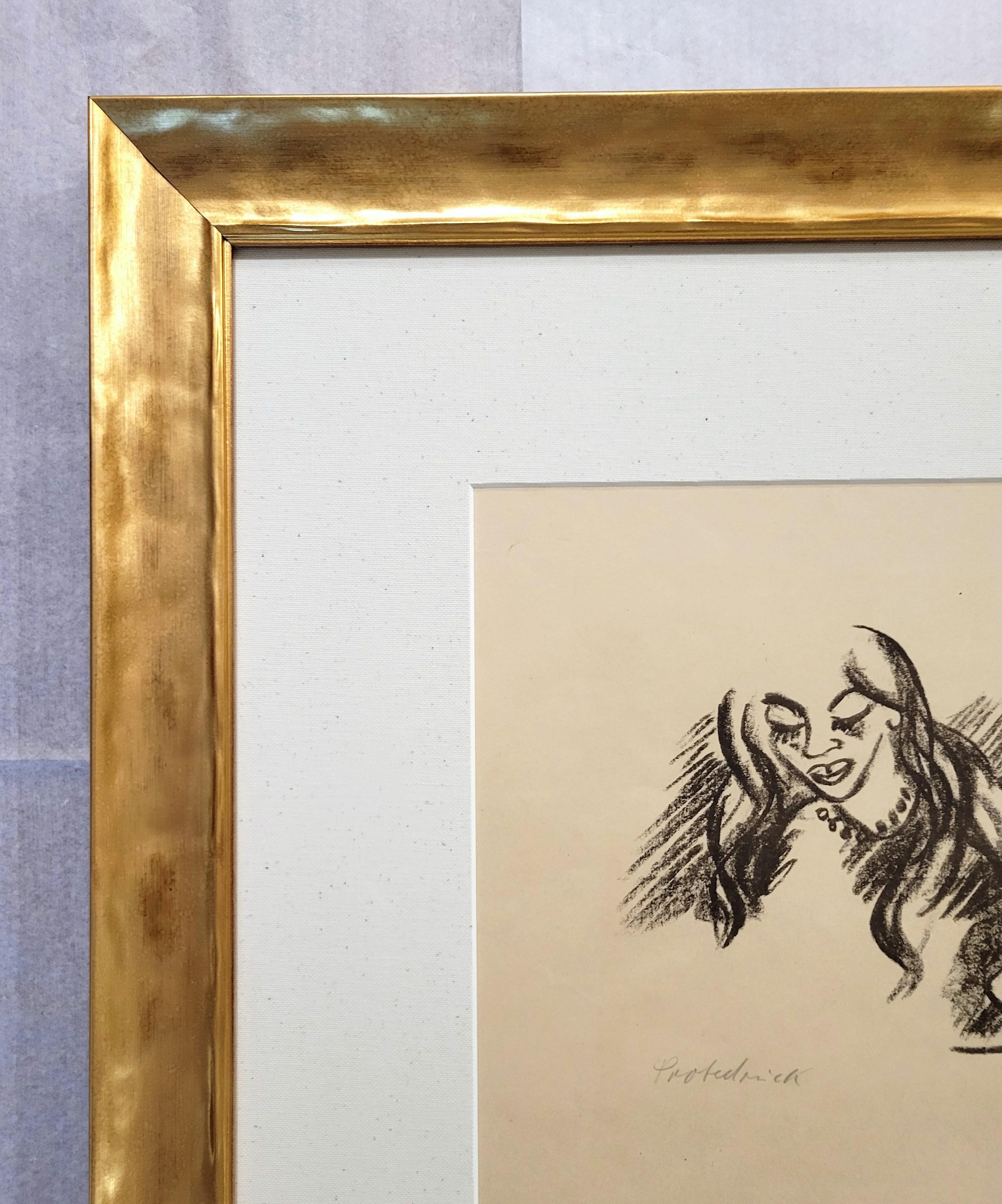 Frau und Mädchen /// Max Pechstein Deutsche Expressionistische Litho im Angebot 6