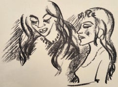 Frau und Mädchen (Donna e ragazza) /// Max Pechstein Litografia espressionista tedesca