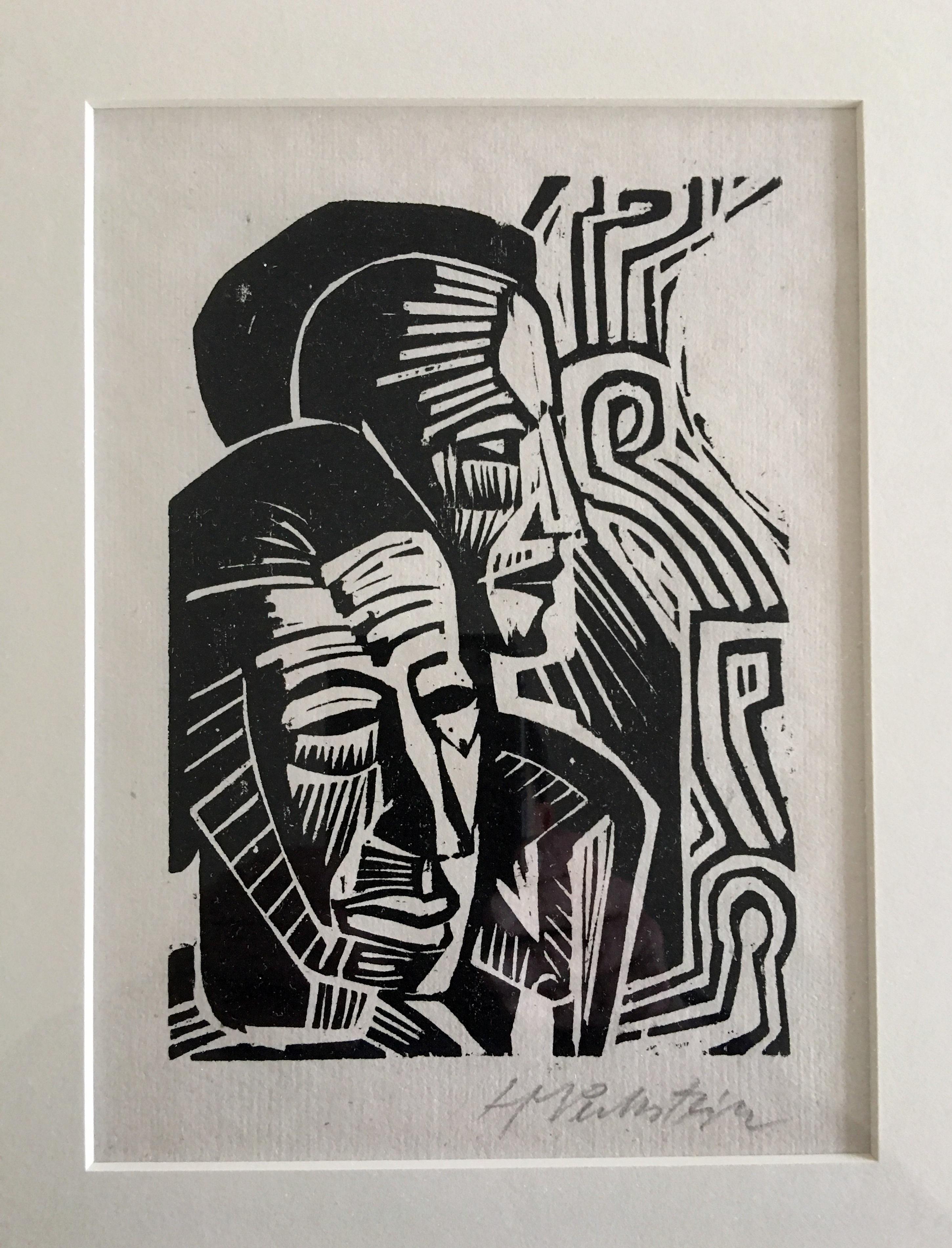 Two Heads - Print by Max Pechstein