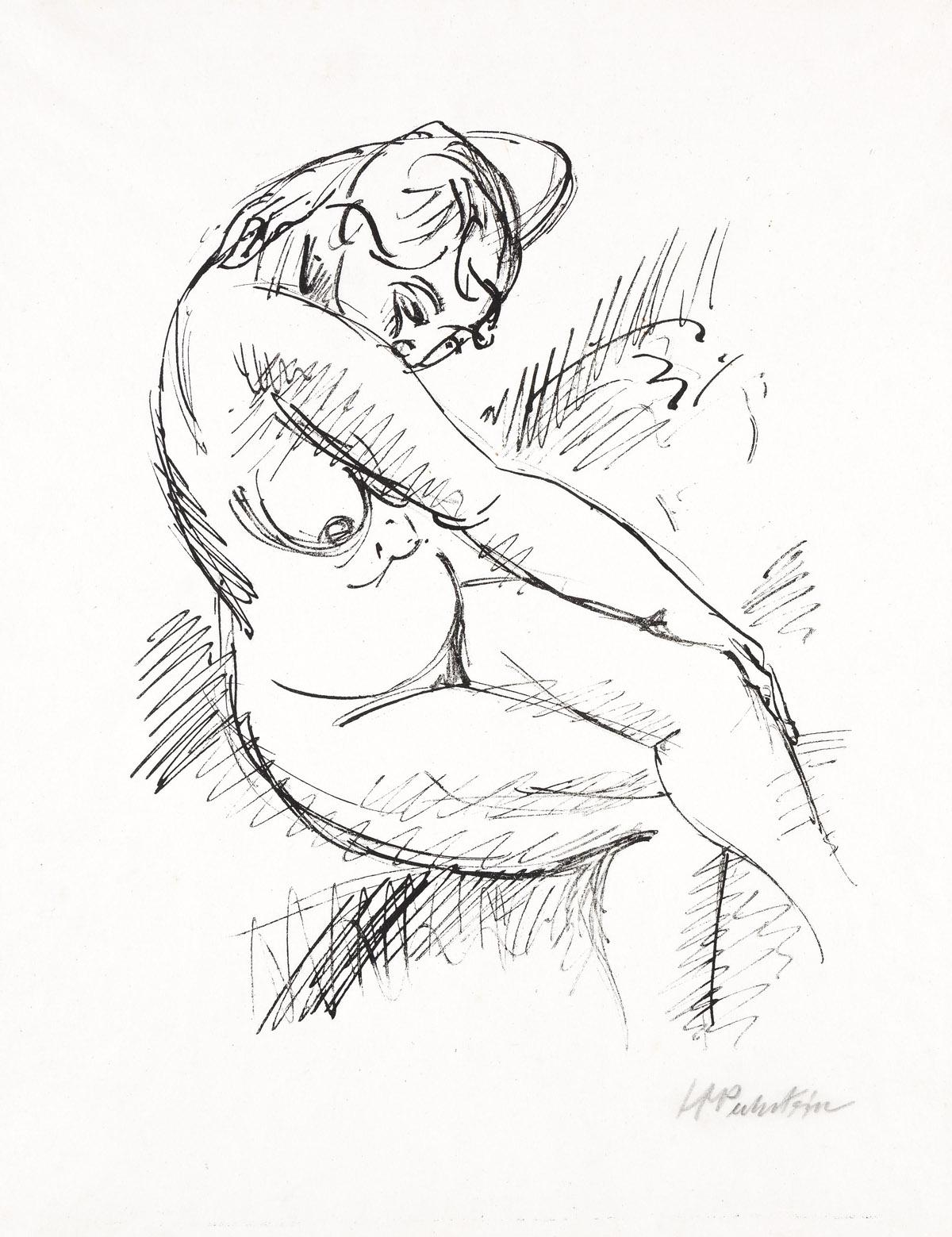 Max Pechstein Figurative Print - Weiblicher Akt