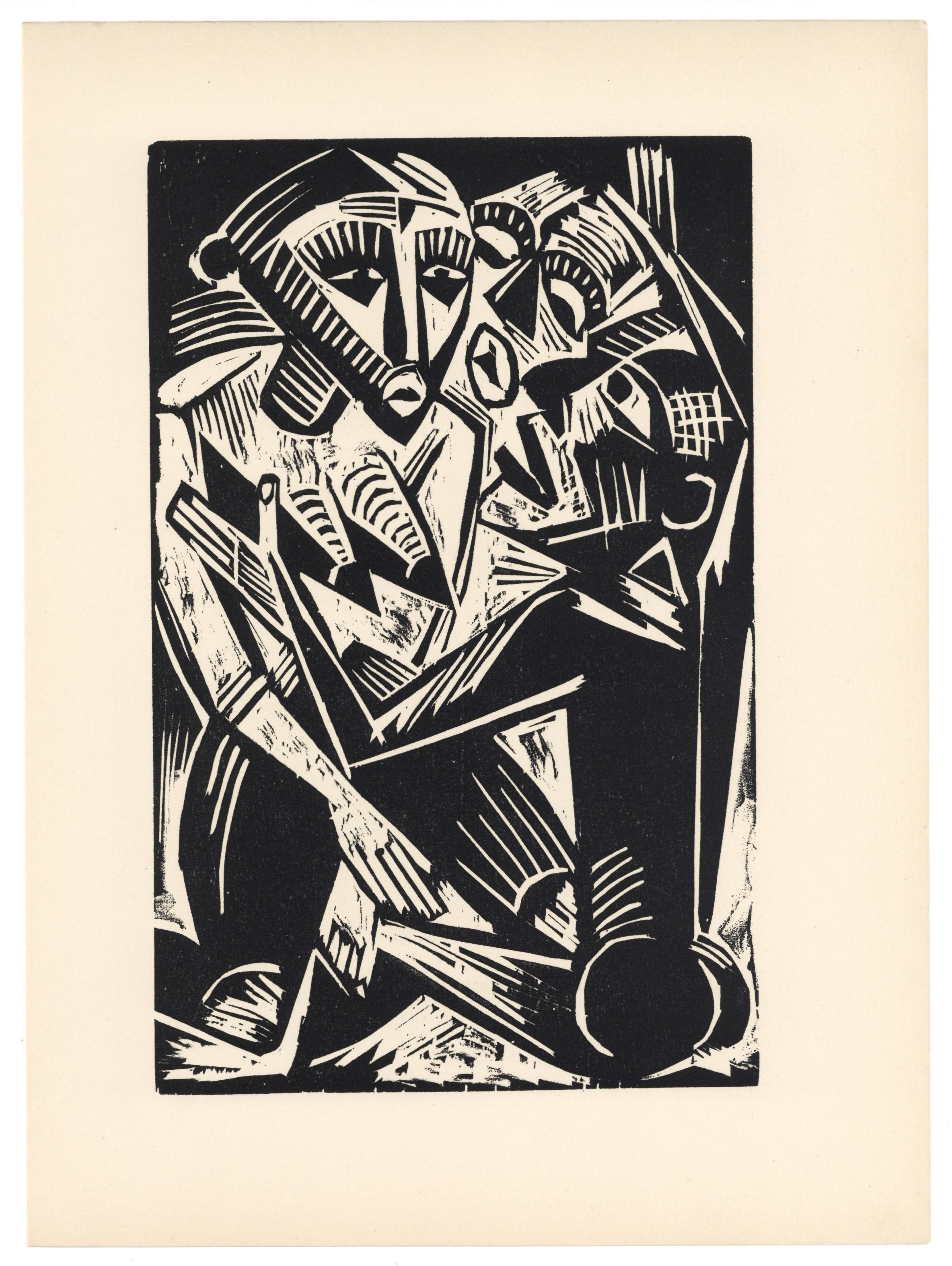 "Woman Desired by Man" original woodcut