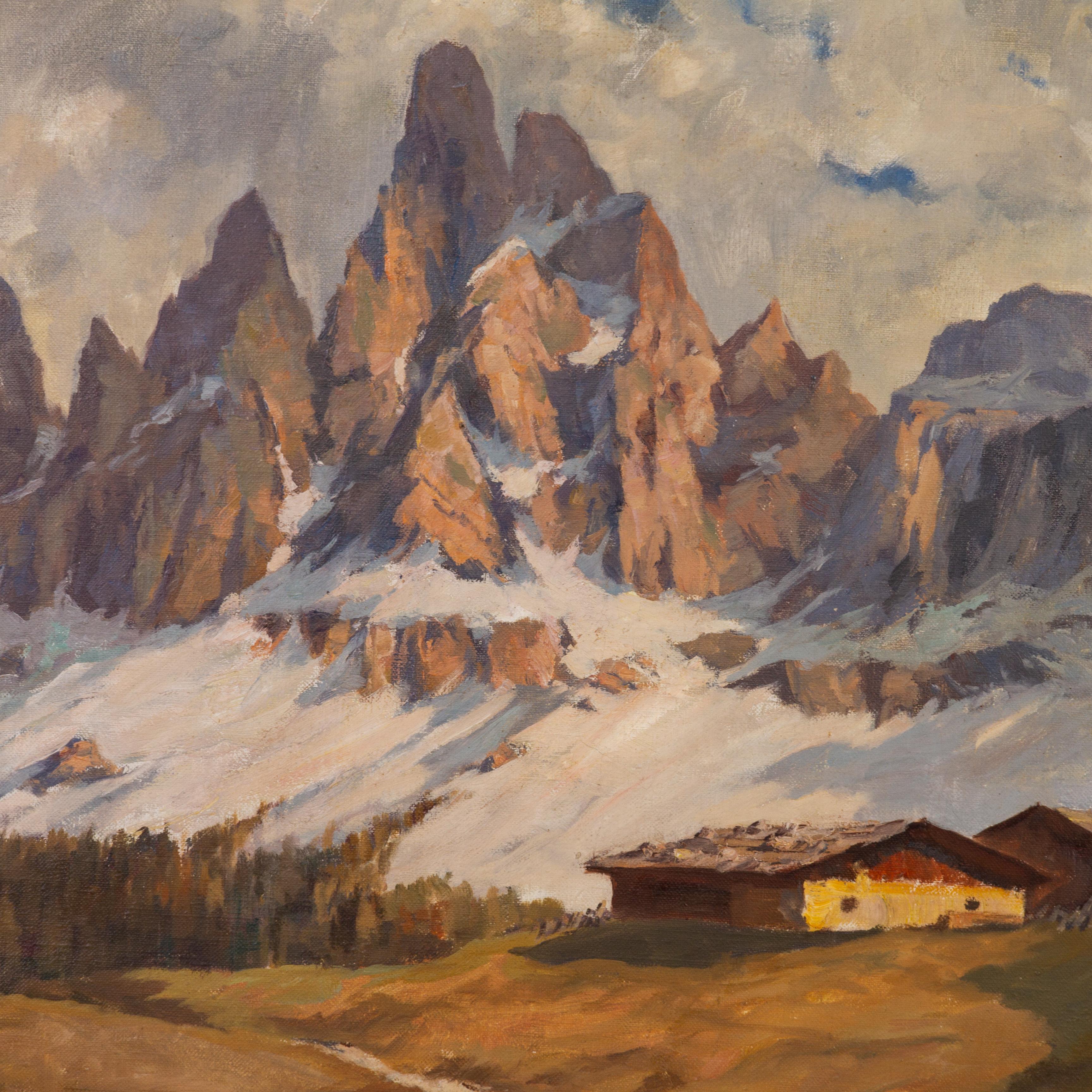 Max Pistorius (1894-1960) Large Austrian Mountains Landscape Oil Painting on canvas.
Large painting ready to hang depicting a breathtaking landscape.
Signed lower left.
Good condition.
Free international shipping.