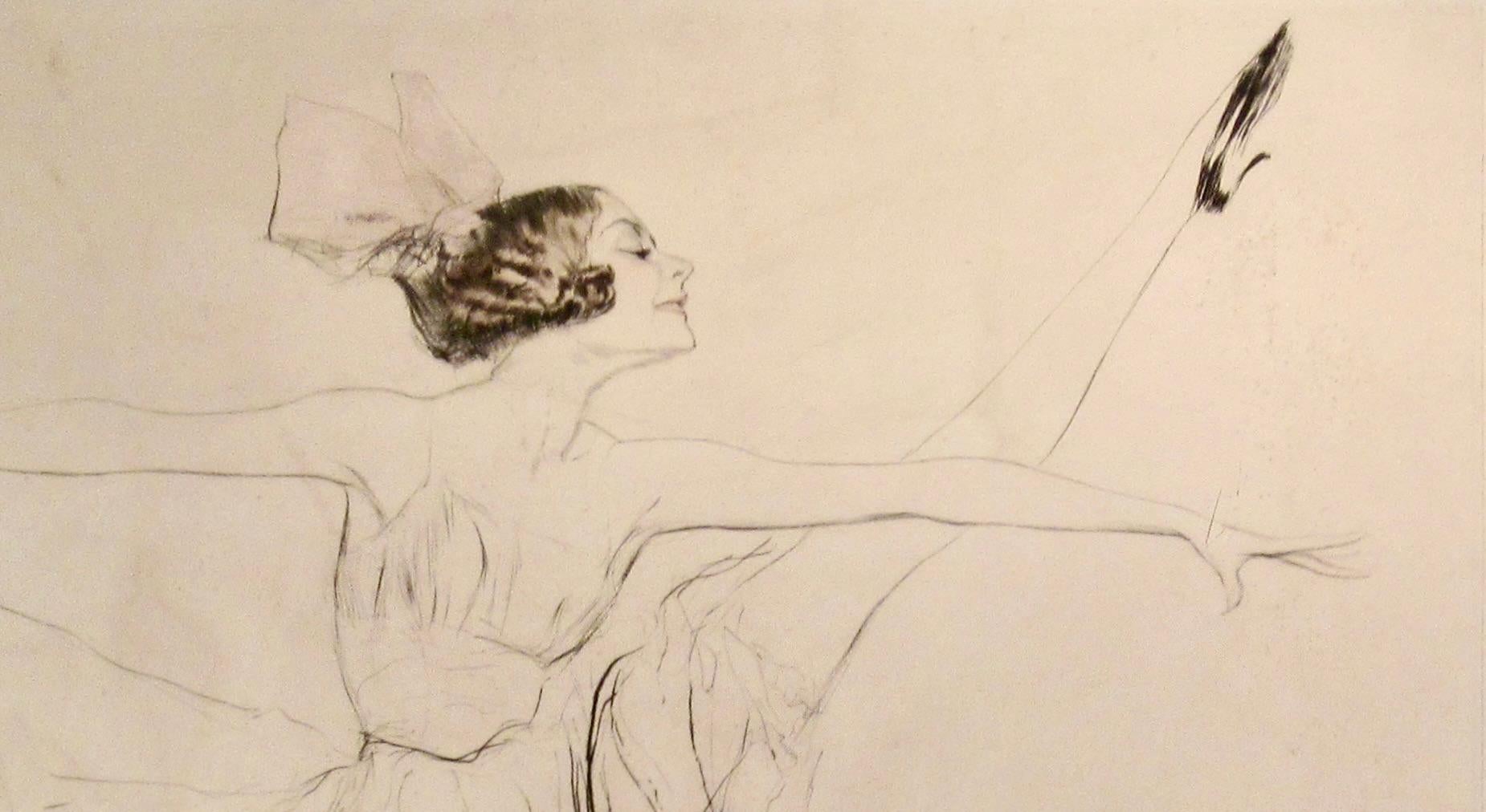 Dancer Kity Harding - Beige Figurative Print by Max Pollak