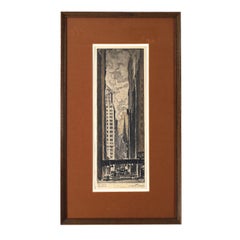 Etching and aquatint of Wall Street, New York, 1920s