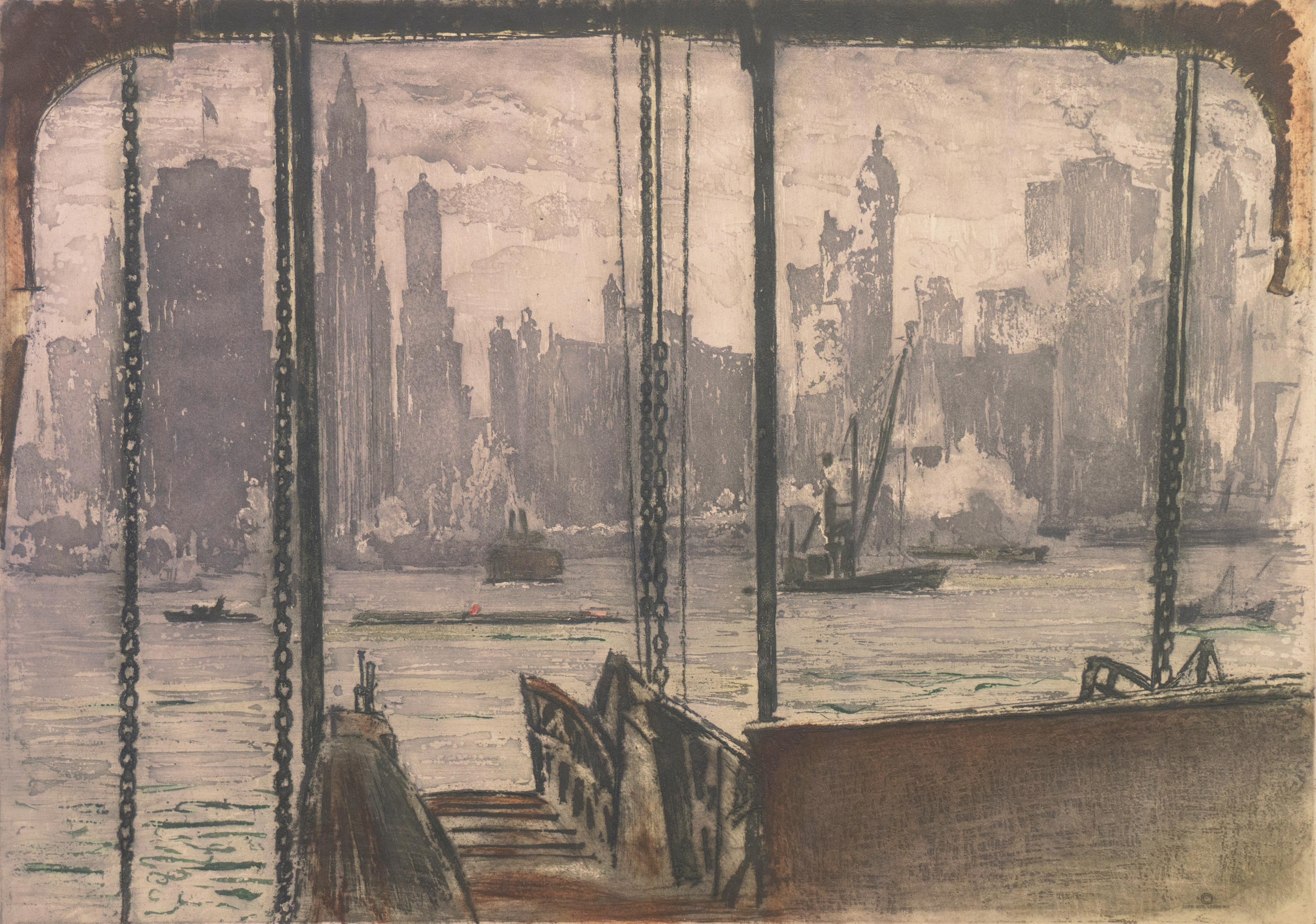 'New York, the Hoboken Ferry', Vienna, Chicago & California Society of Etchers