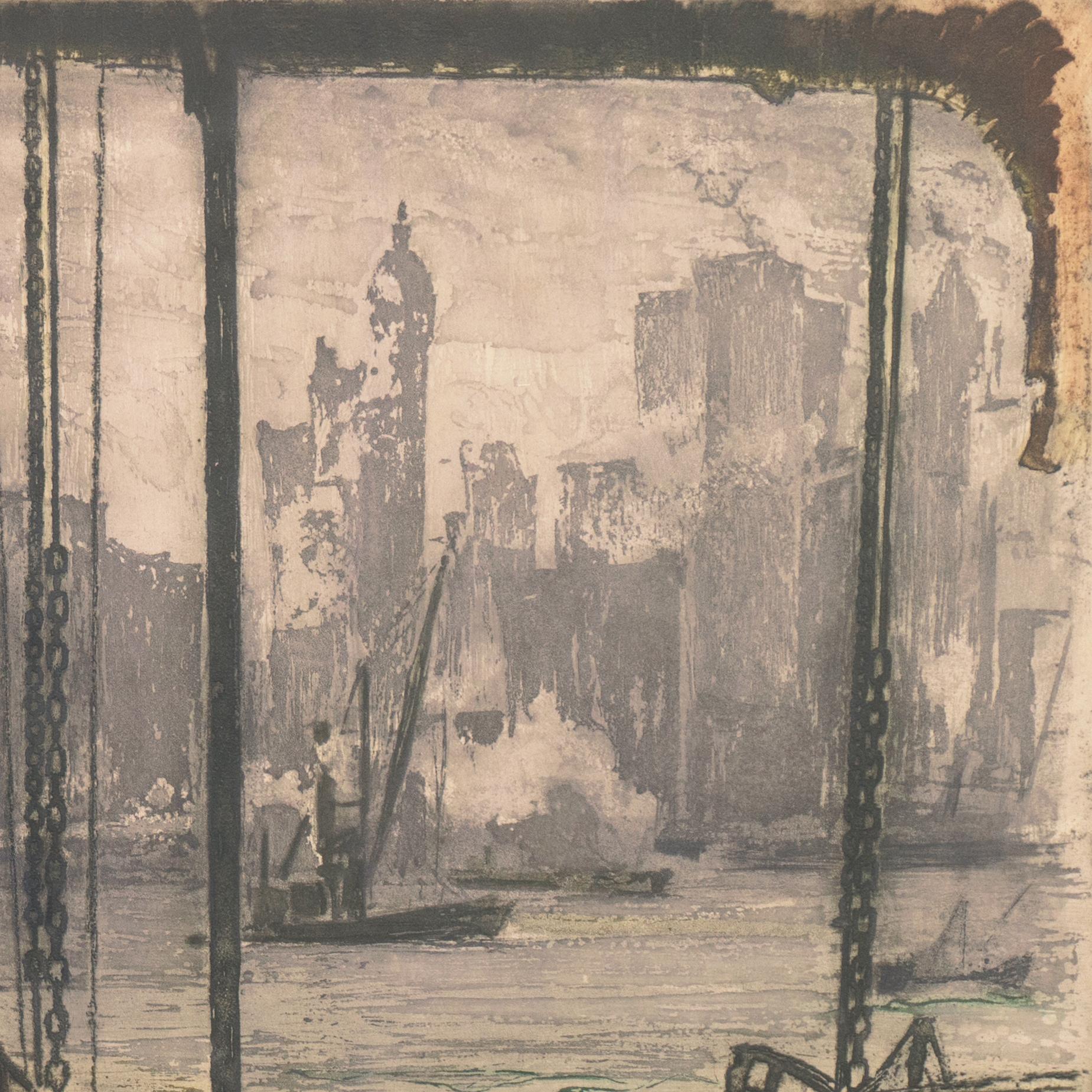 'New York, the Hoboken Ferry', Vienna, Chicago & California Society of Etchers For Sale 5