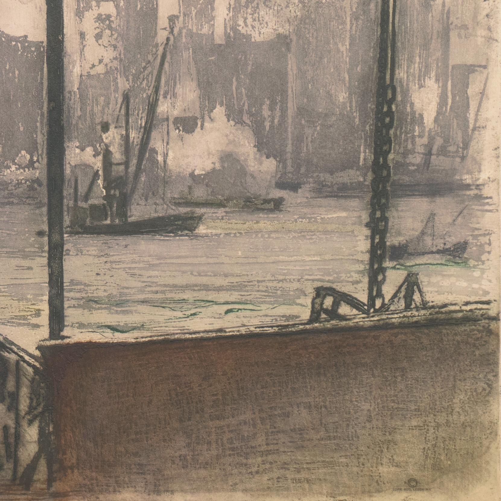 'New York, the Hoboken Ferry', Vienna, Chicago & California Society of Etchers For Sale 1