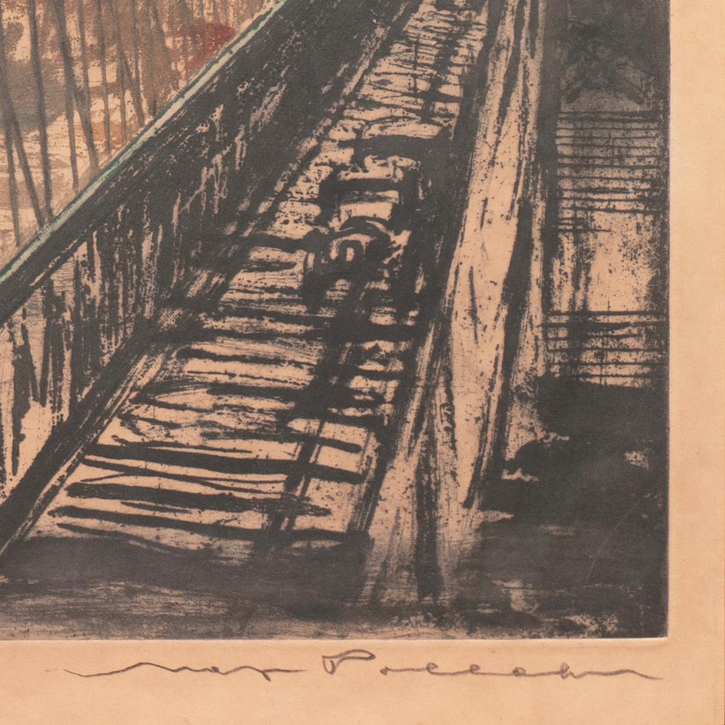 'New York, View of the East River', Paris, Metropolitan Museum, Smithsonian - Modern Print by Max Pollak