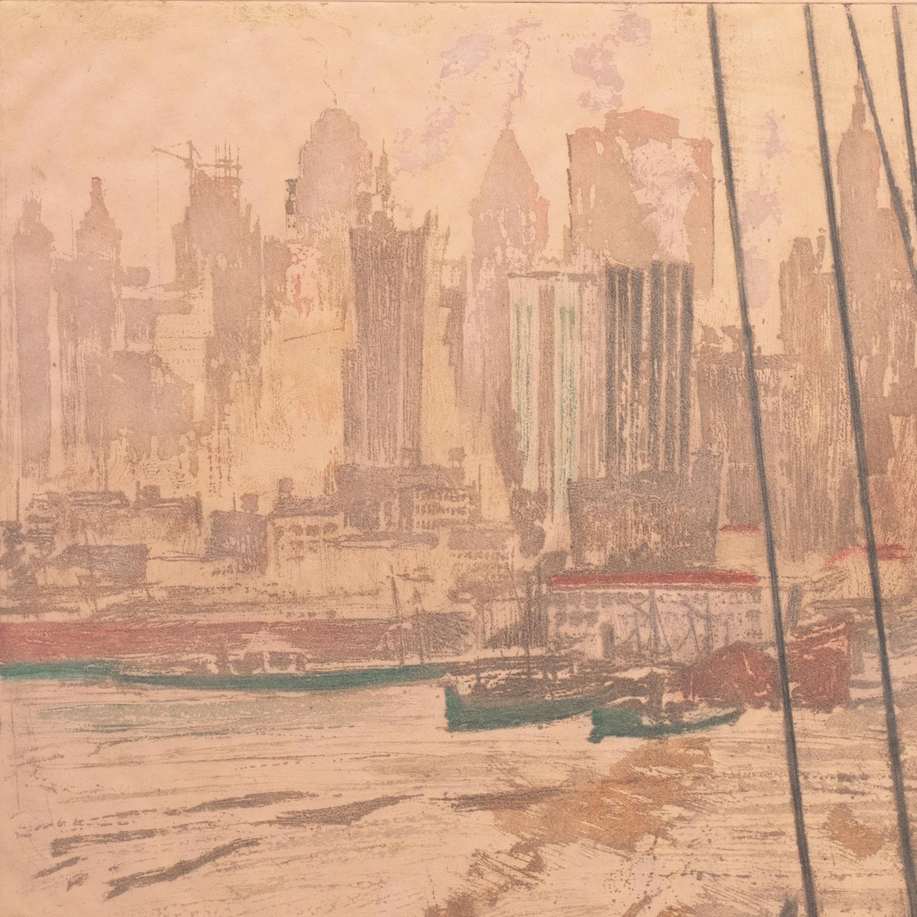 'New York, View of the East River', Paris, Metropolitan Museum, Smithsonian For Sale 1