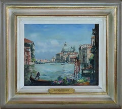 Original Oil on Card. MAX RICHARD HOFLER, W.G.A., "The Grand Canal, Venice"