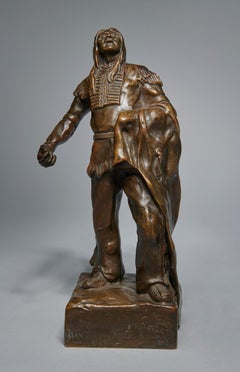 Native American Chief, 20th Century Bronze Sculpture