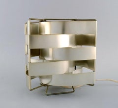 Max Sauze, French Designer, Table Lamp in Aluminum, 1970s / 80s