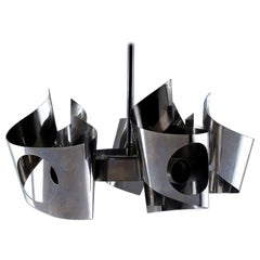 Max Sauze, designer francese, grande pendente da soffitto a cinque bracci