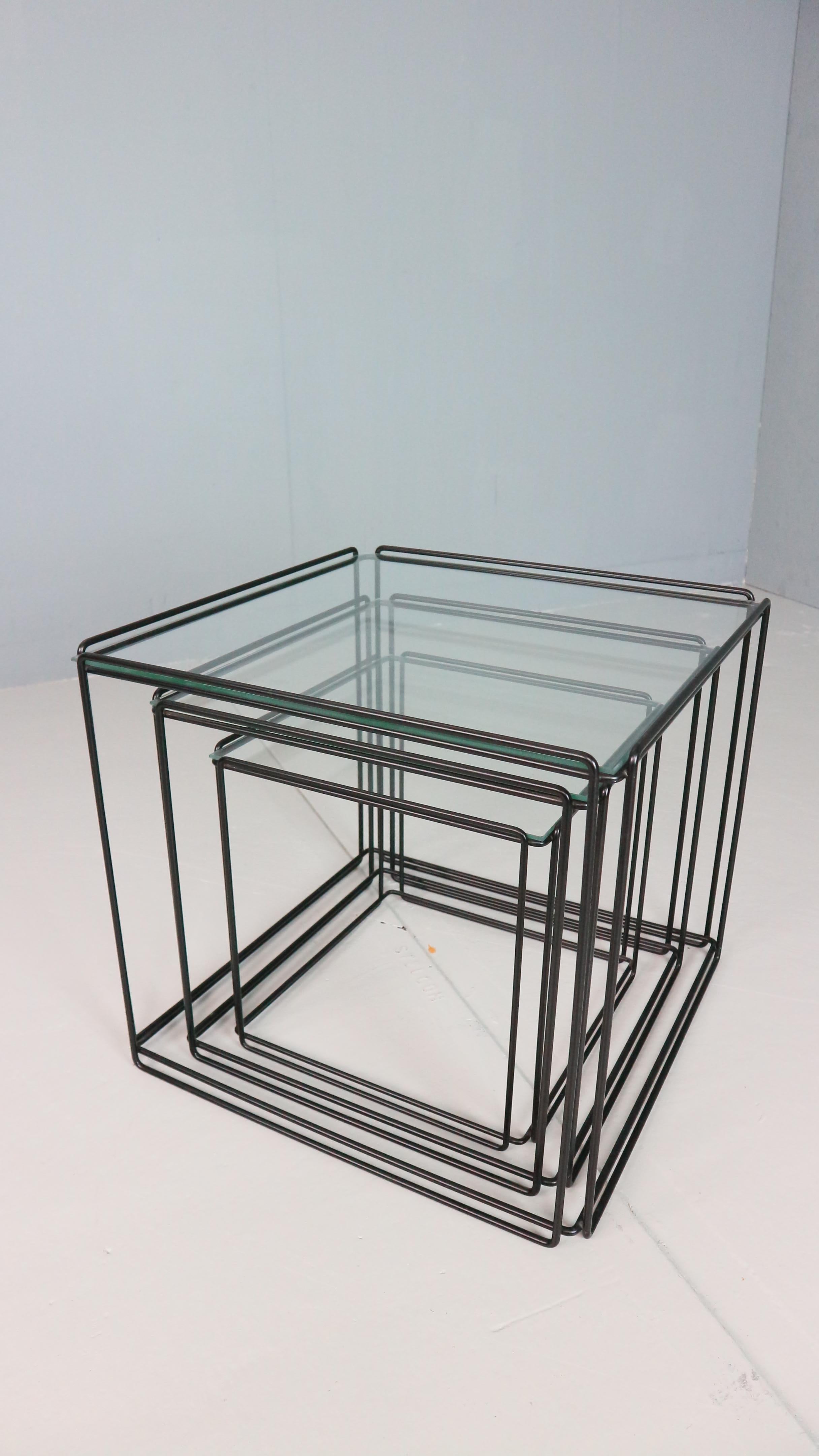 Mid-Century Modern Max Sauze Isocele nesting tables 1970’s design For Sale