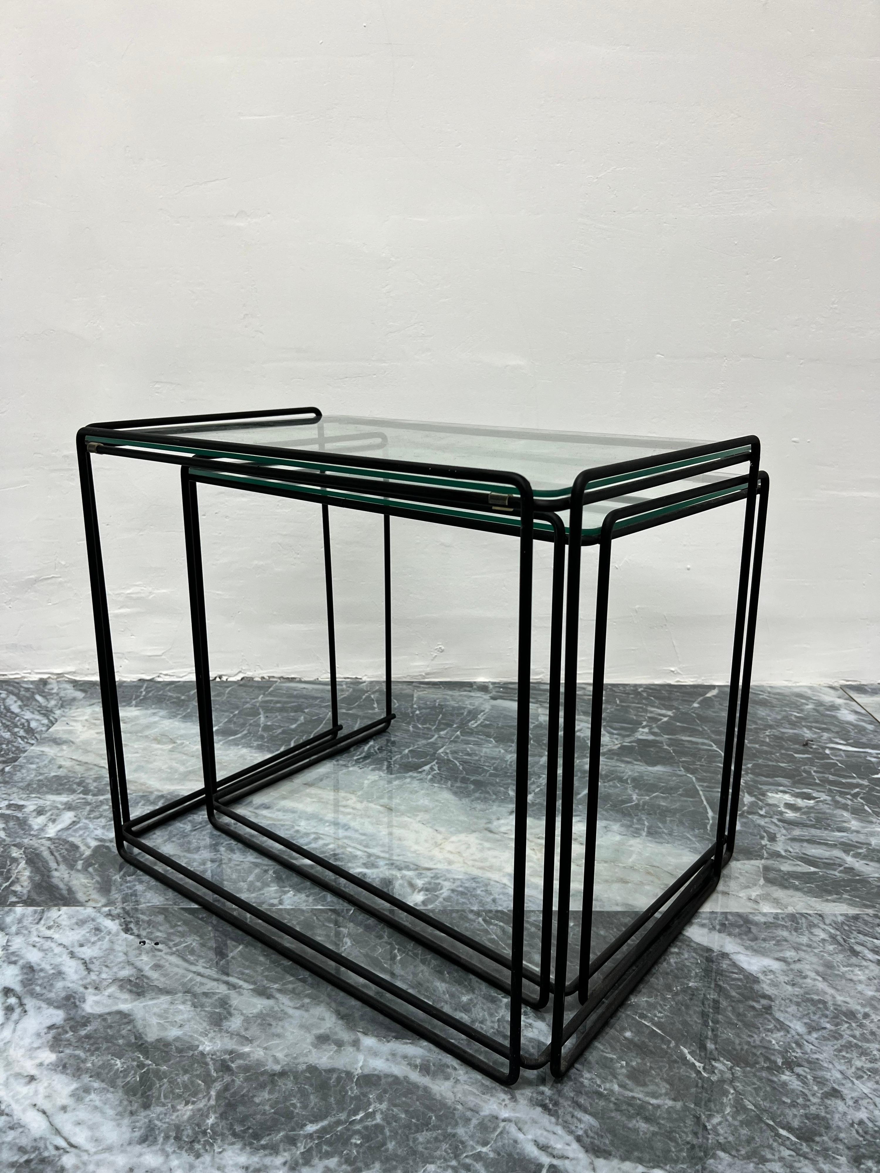 Max Sauze 'Isocele' Nesting Tables, 1970s In Good Condition For Sale In Miami, FL