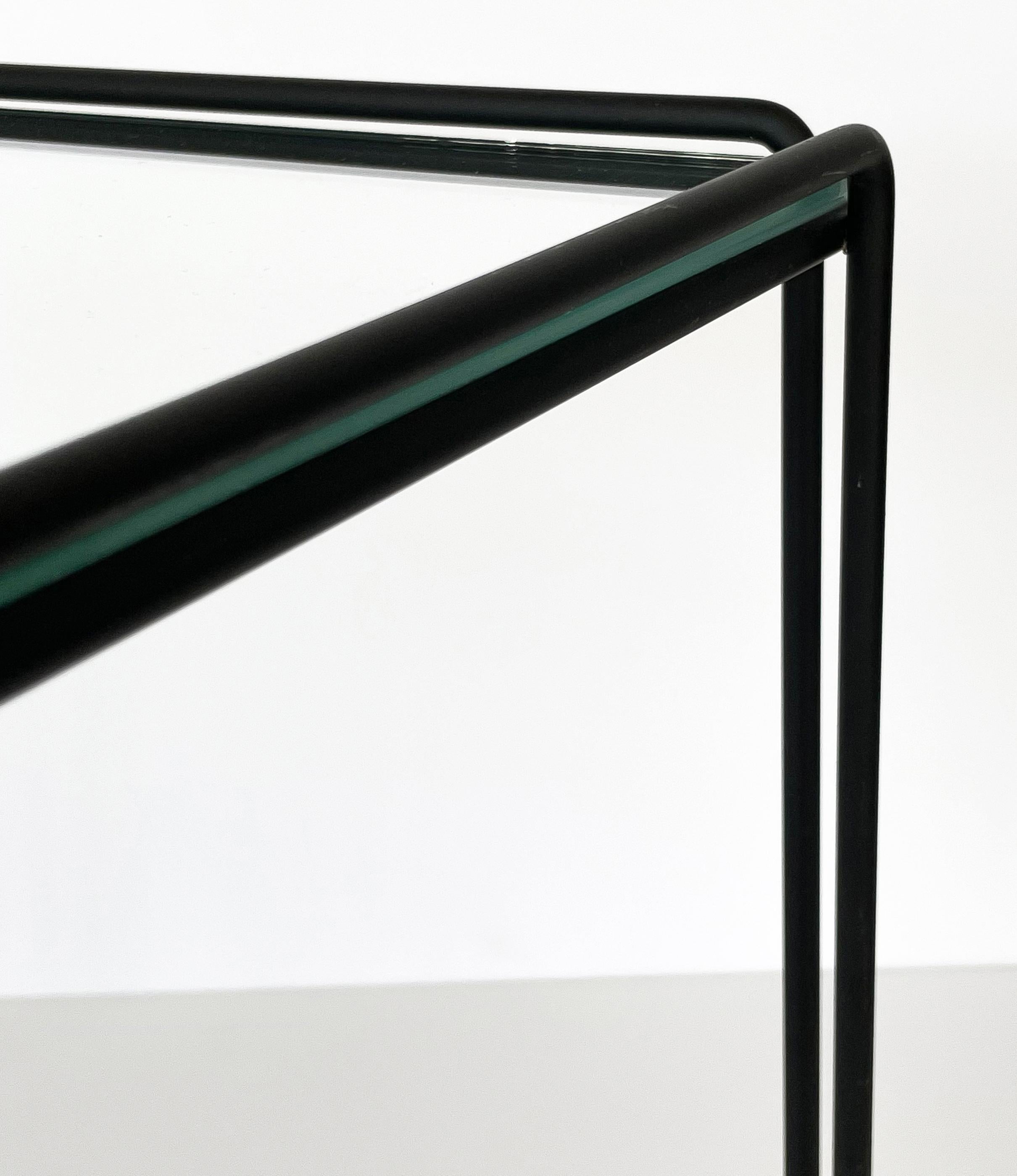 Max Sauze Isoceles Metal and Glass Cube Side Table 3