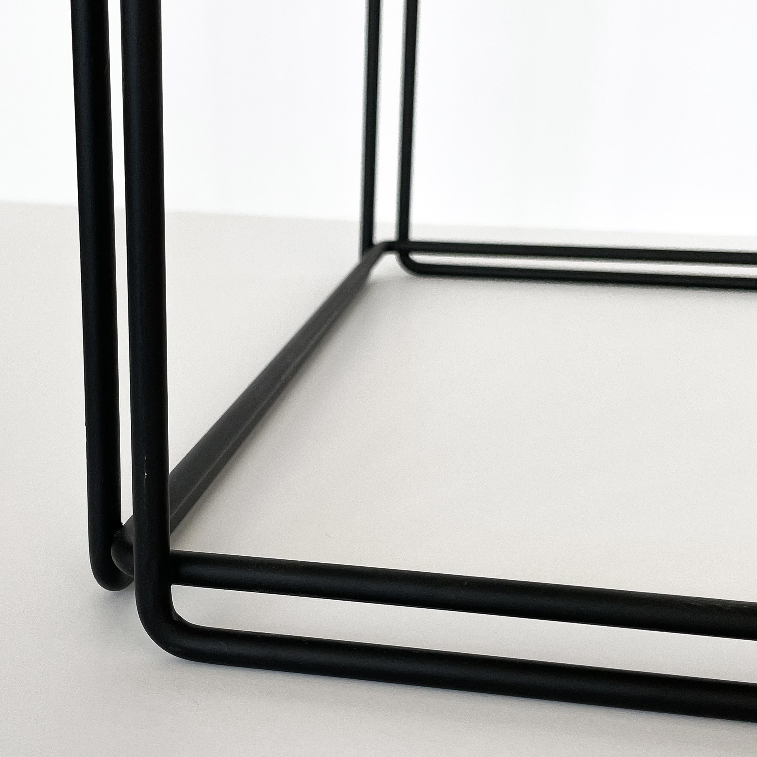 Max Sauze Isoceles Metal and Glass Cube Side Table 1