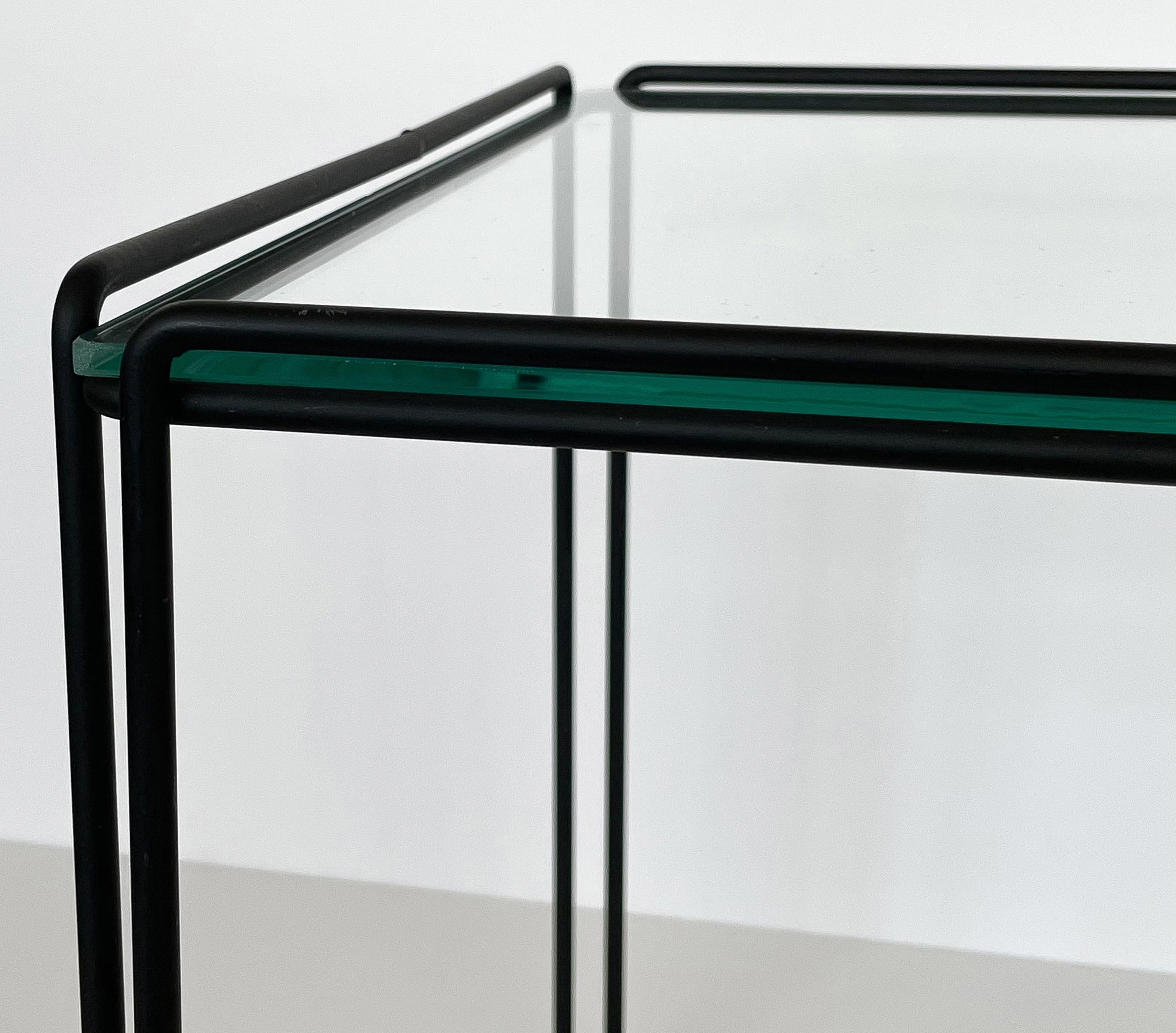 Max Sauze Isoceles Metal and Glass Cube Side Table 4