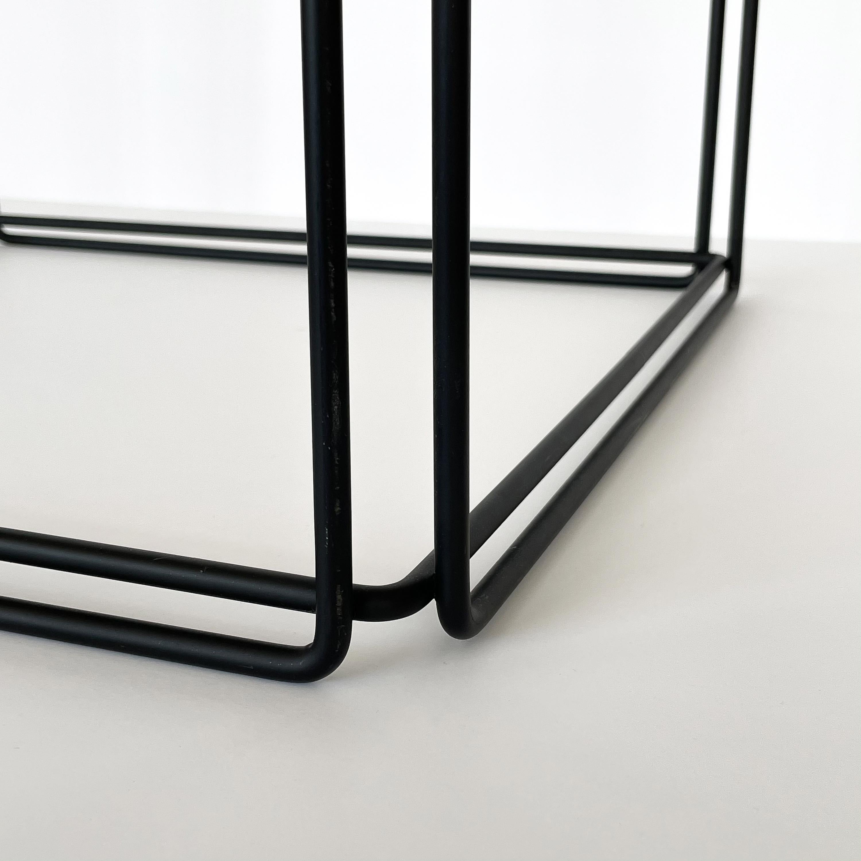 Max Sauze Isoceles Metal and Glass Cube Side Table 2
