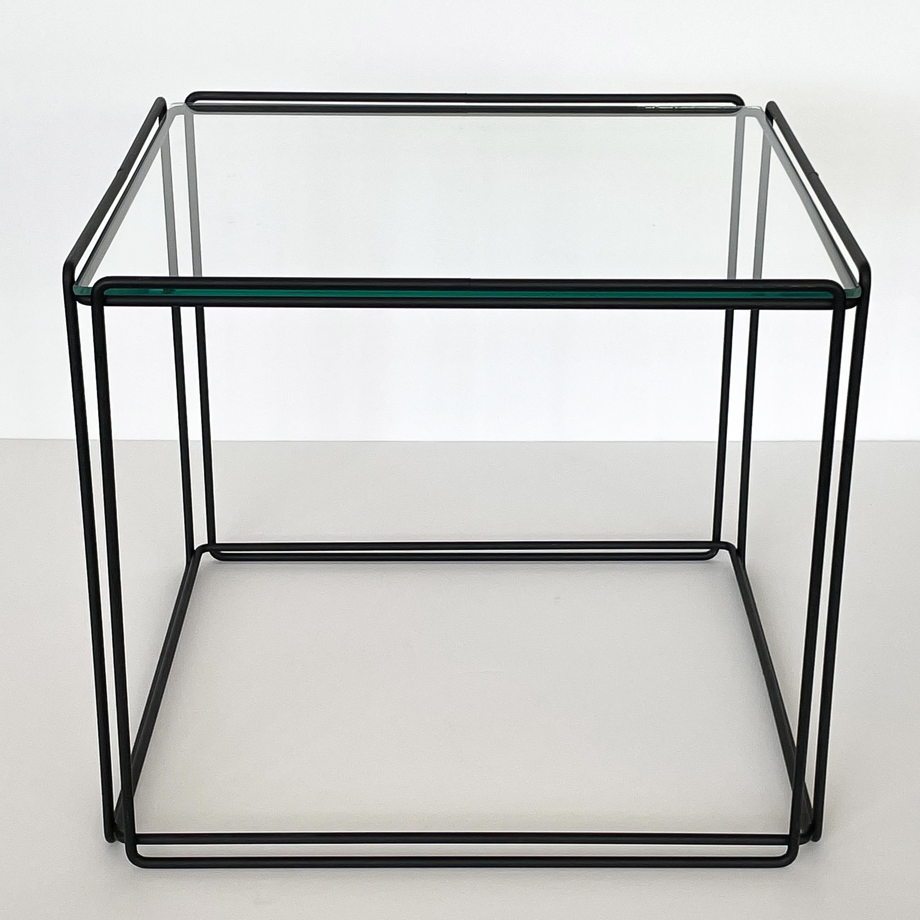 glass cube table