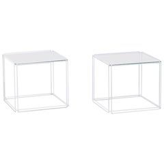 Duo de tables gigognes en métal moderniste Isosceles de Max Sauze