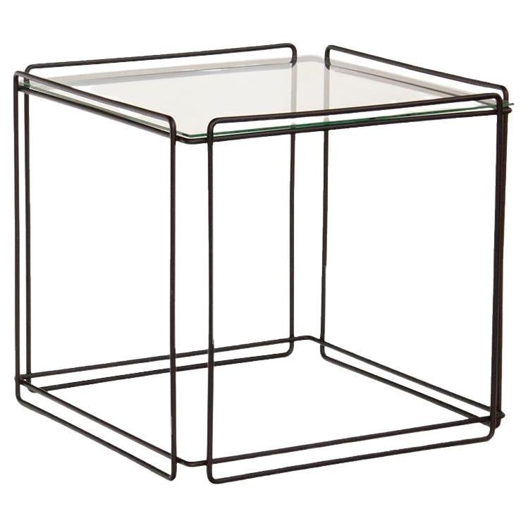 Max Sauze Isosceles End Table with Glass Top by Atrow For Sale
