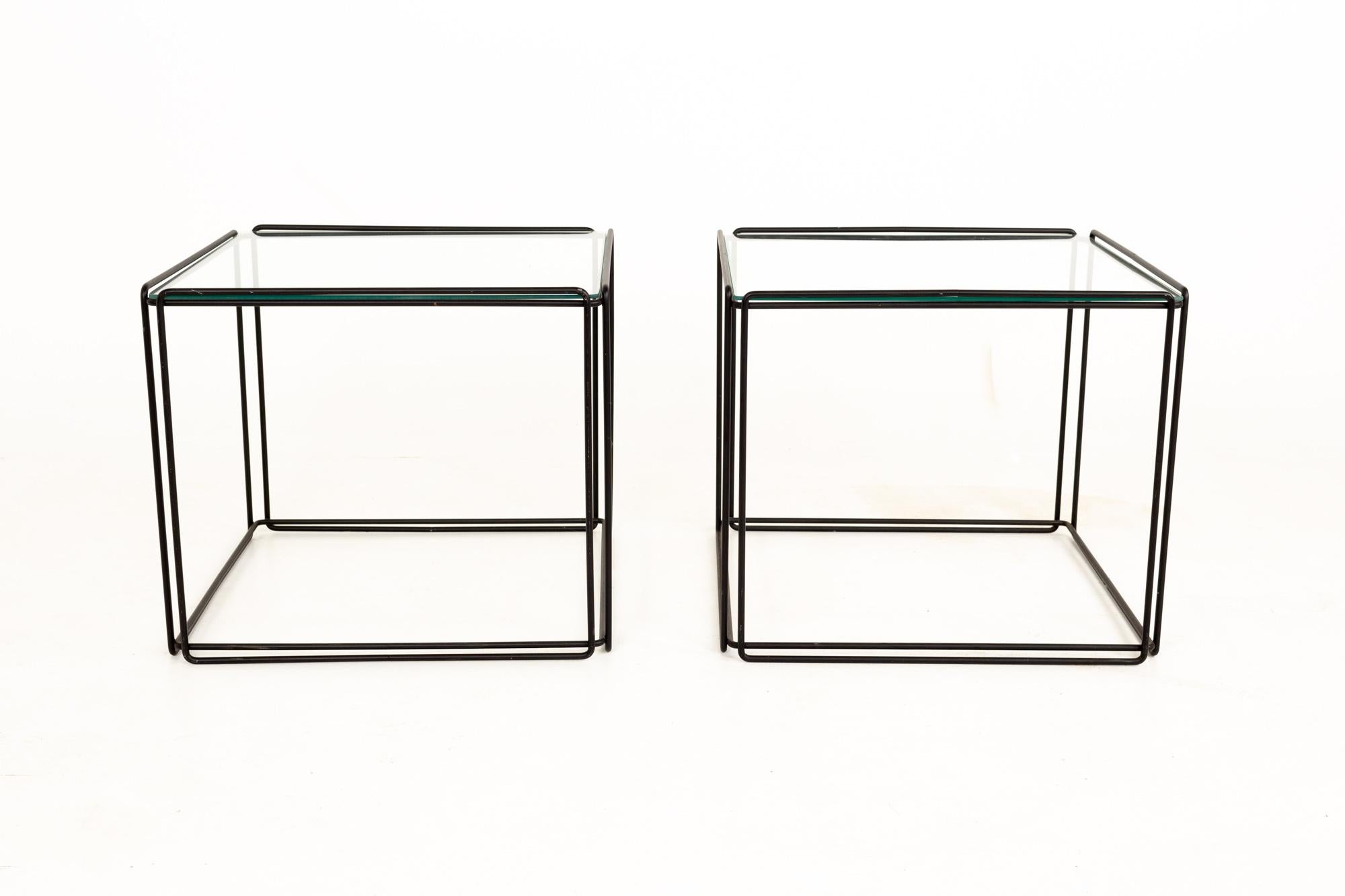 Max Sauze Isosceles MCM Iron Glass Stacking Side End Tables, Set of 5 4