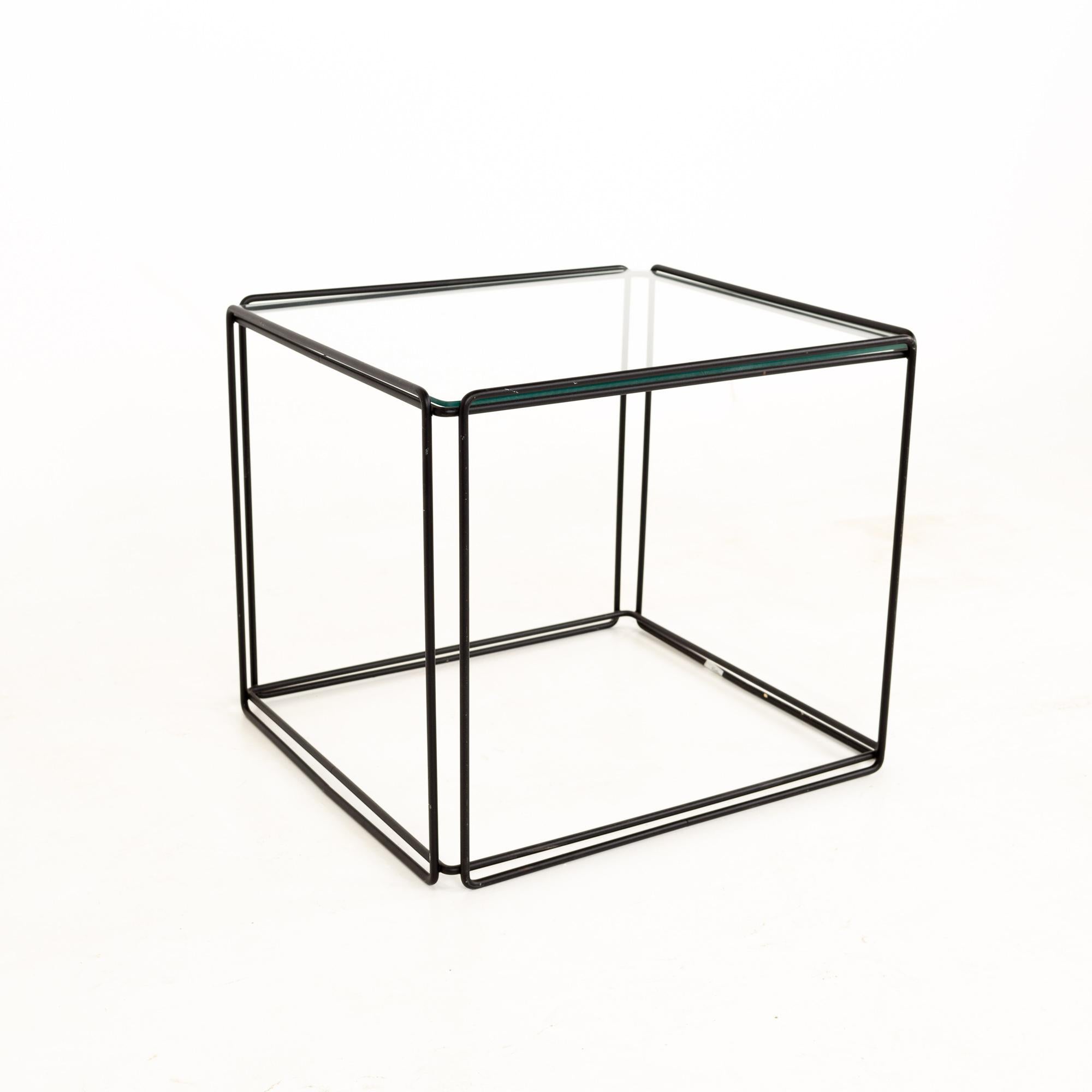 Max Sauze Isosceles MCM Iron Glass Stacking Side End Tables, Set of 5 5