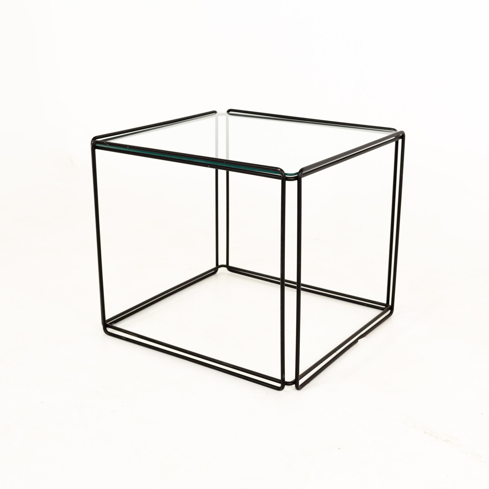 Max Sauze Isosceles MCM Iron Glass Stacking Side End Tables, Set of 5 6