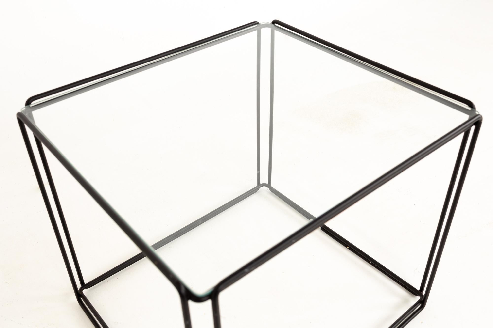 Max Sauze Isosceles MCM Iron Glass Stacking Side End Tables, Set of 5 8