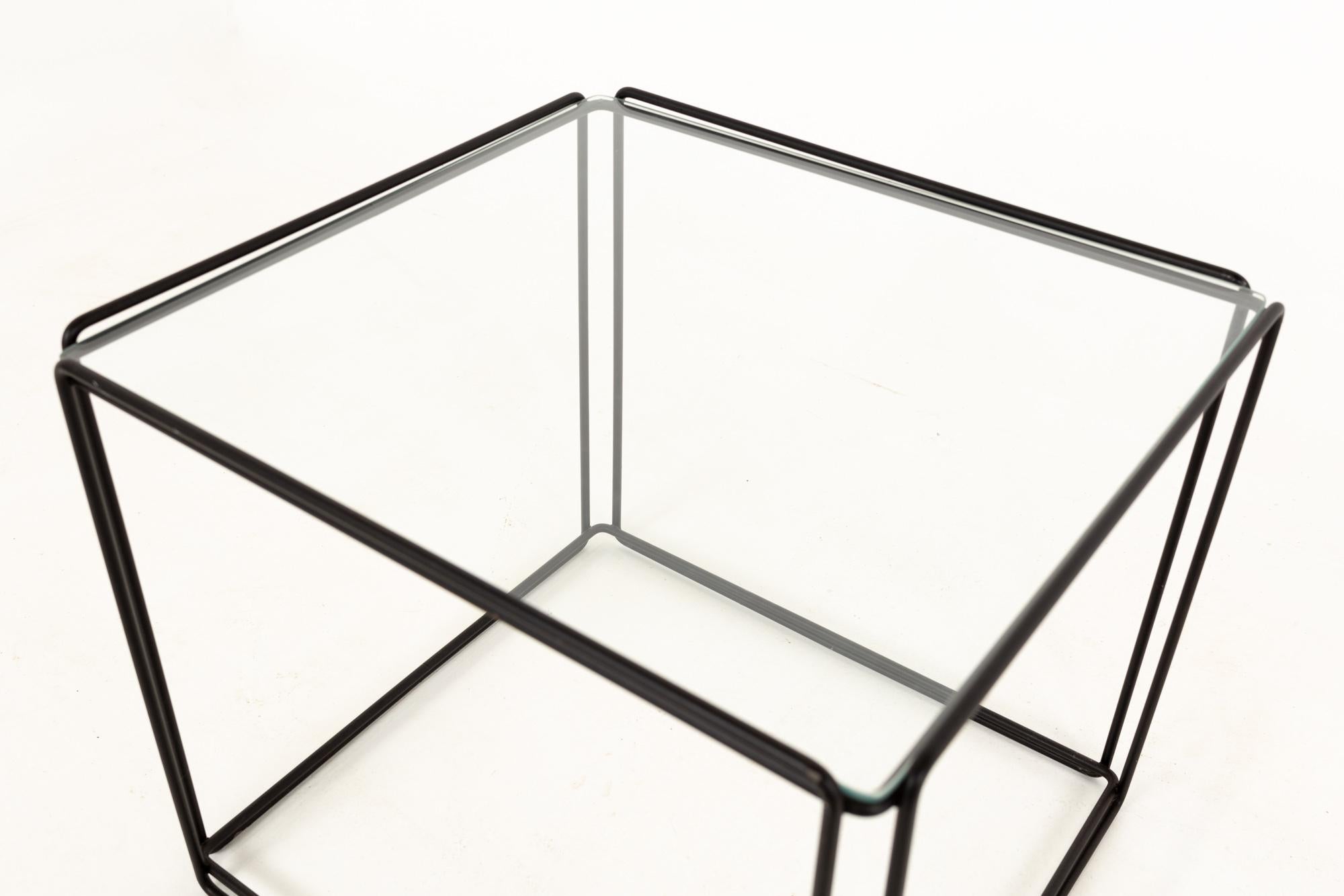 Max Sauze Isosceles MCM Iron Glass Stacking Side End Tables, Set of 5 9