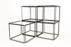 Max Sauze Isosceles MCM Iron Glass Stacking Side End Tables, Set of 5