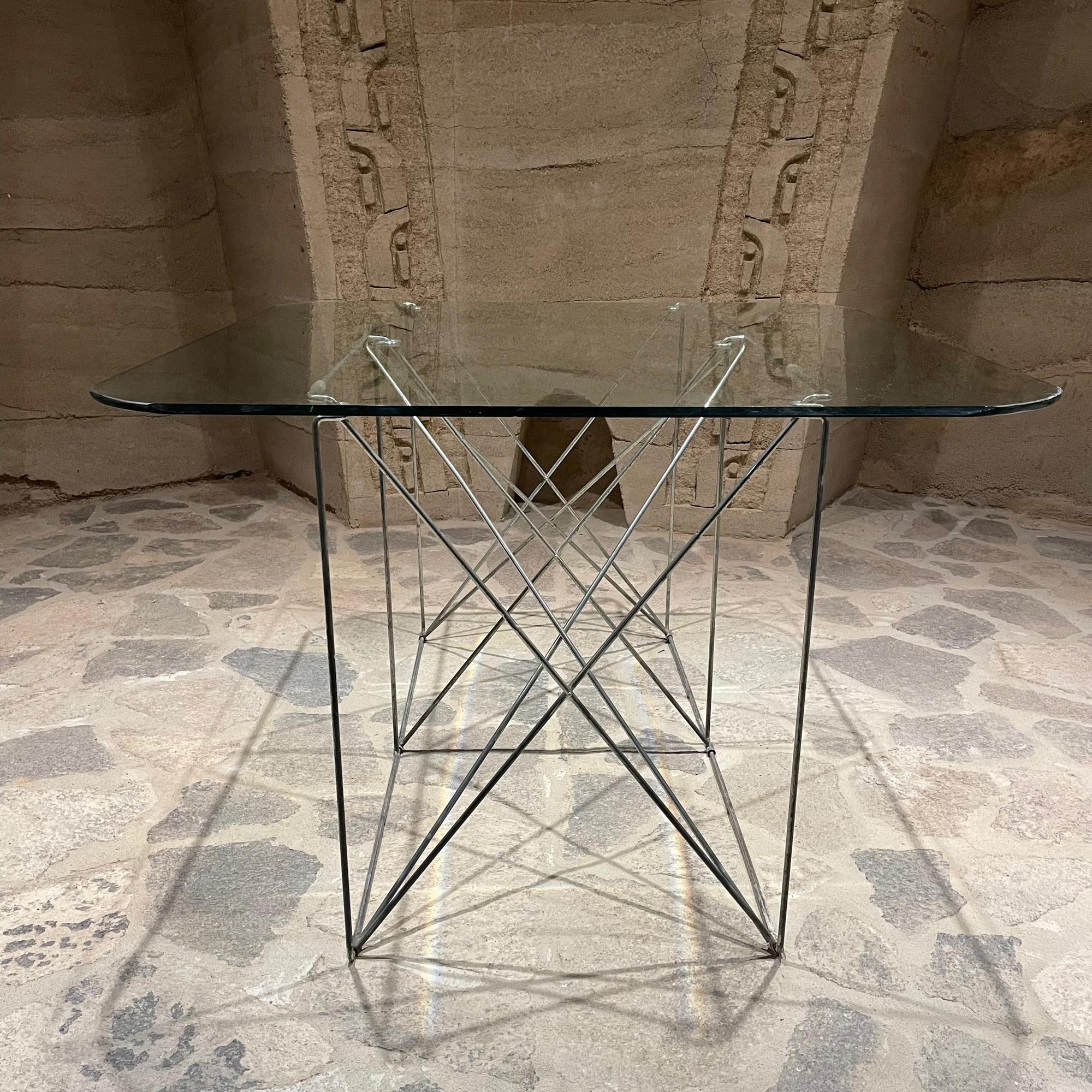 1970s Max Sauze Architectural Folding Metal Table France For Sale 7