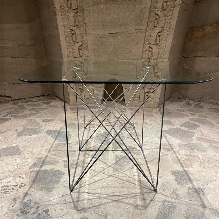 Max Sauze Modern Architectural Folding Metal Dining Table or Desk France, 1970s For Sale 7