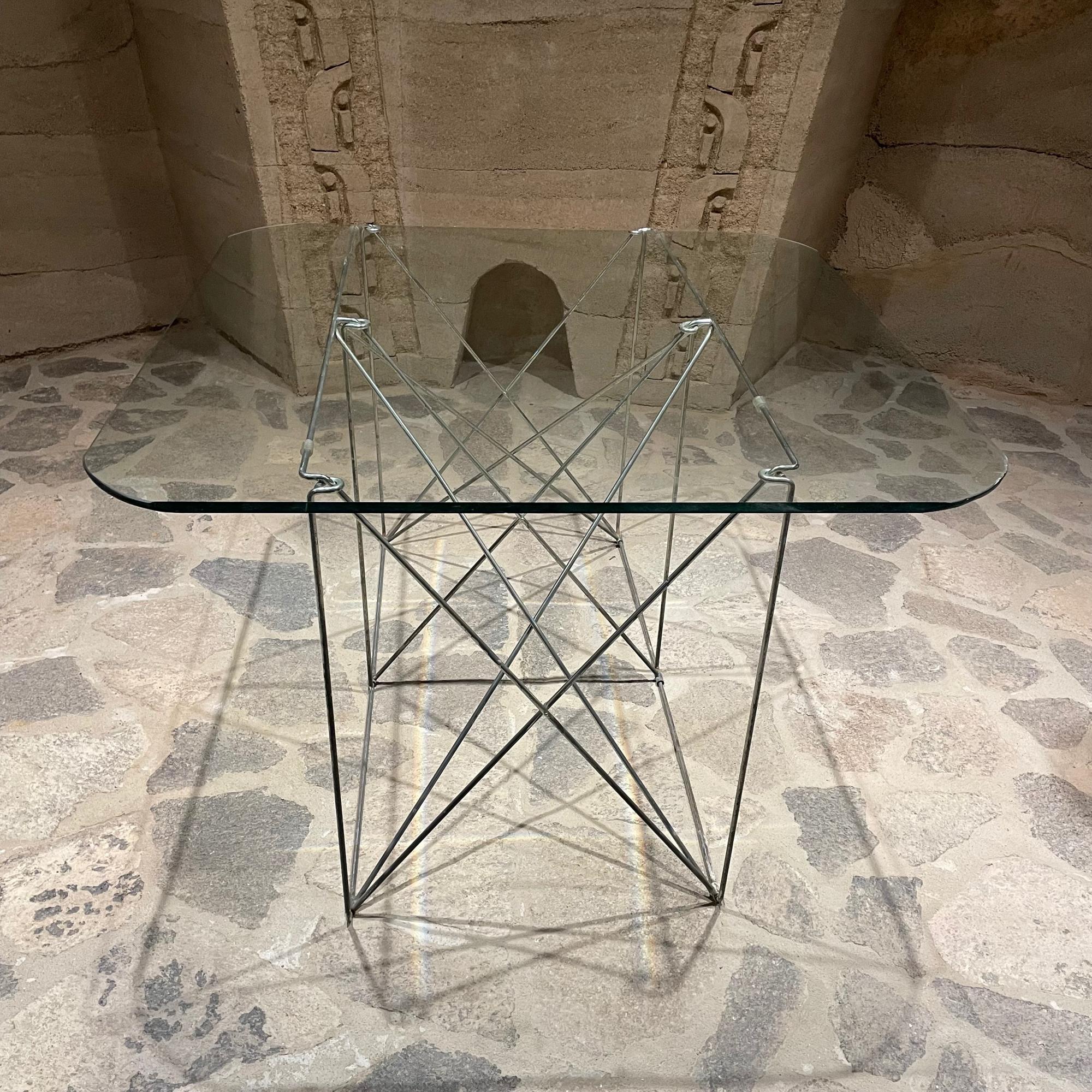 1970s Max Sauze Architectural Folding Metal Table France For Sale 8