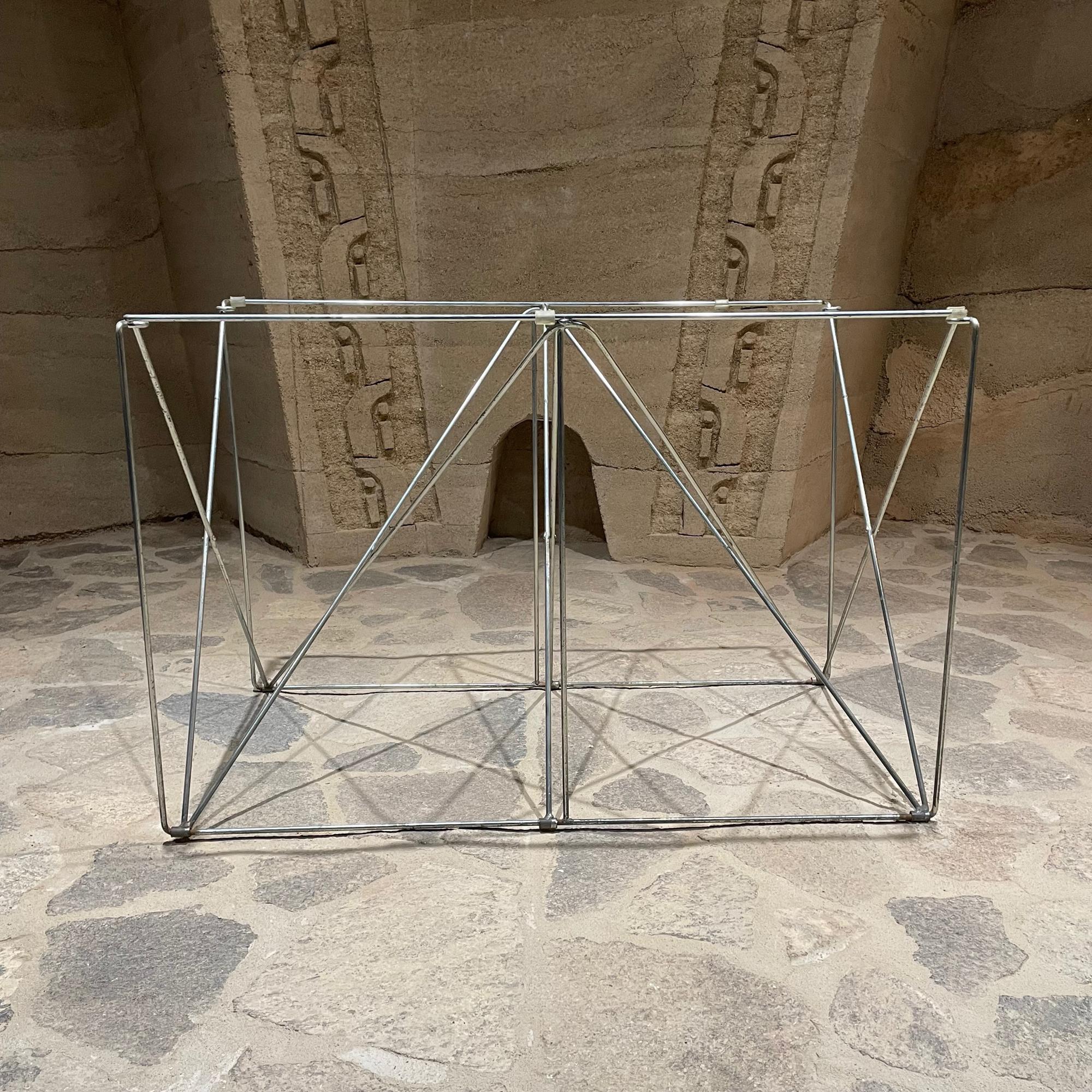 Late 20th Century 1970s Max Sauze Architectural Folding Metal Table France For Sale