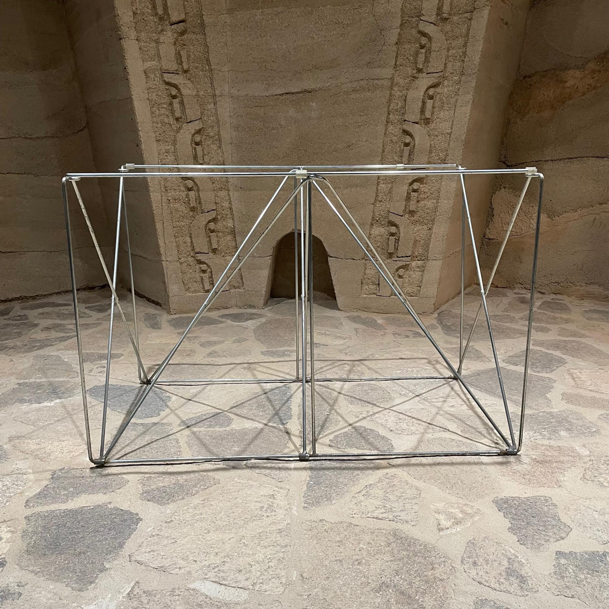 1970s Max Sauze Architectural Folding French Tubular Table For Sale 1