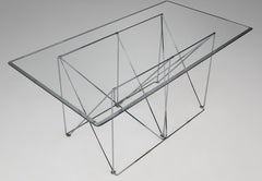 Max Sauze Modern Architectural Folding Metal Table, France, 1970s