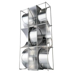 Applique murale géométrique originale en aluminium de Max Sauze, 1970