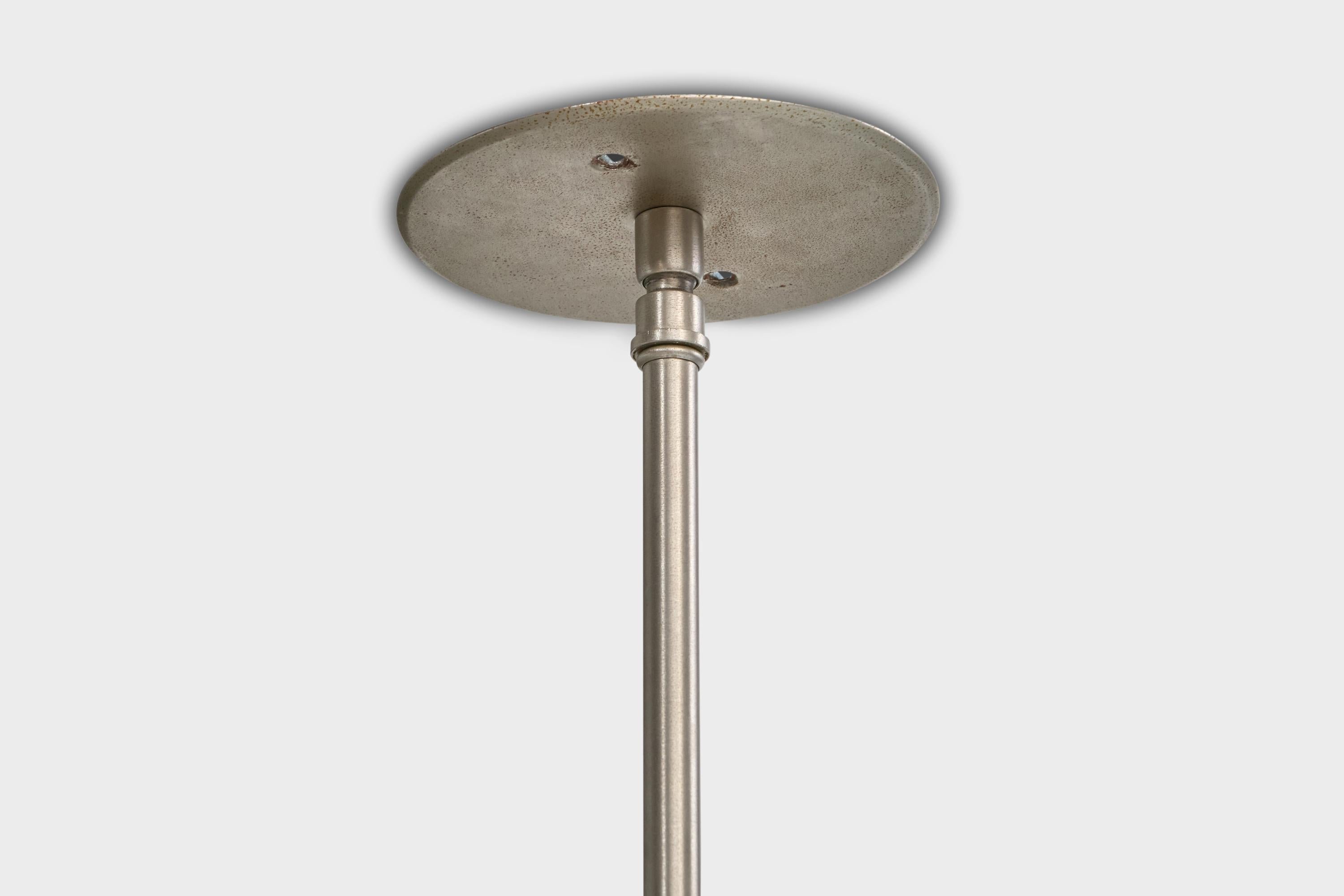 Max Sauze, Pendelleuchte, Aluminium, Stahl, Frankreich, 1970er Jahre im Angebot 3