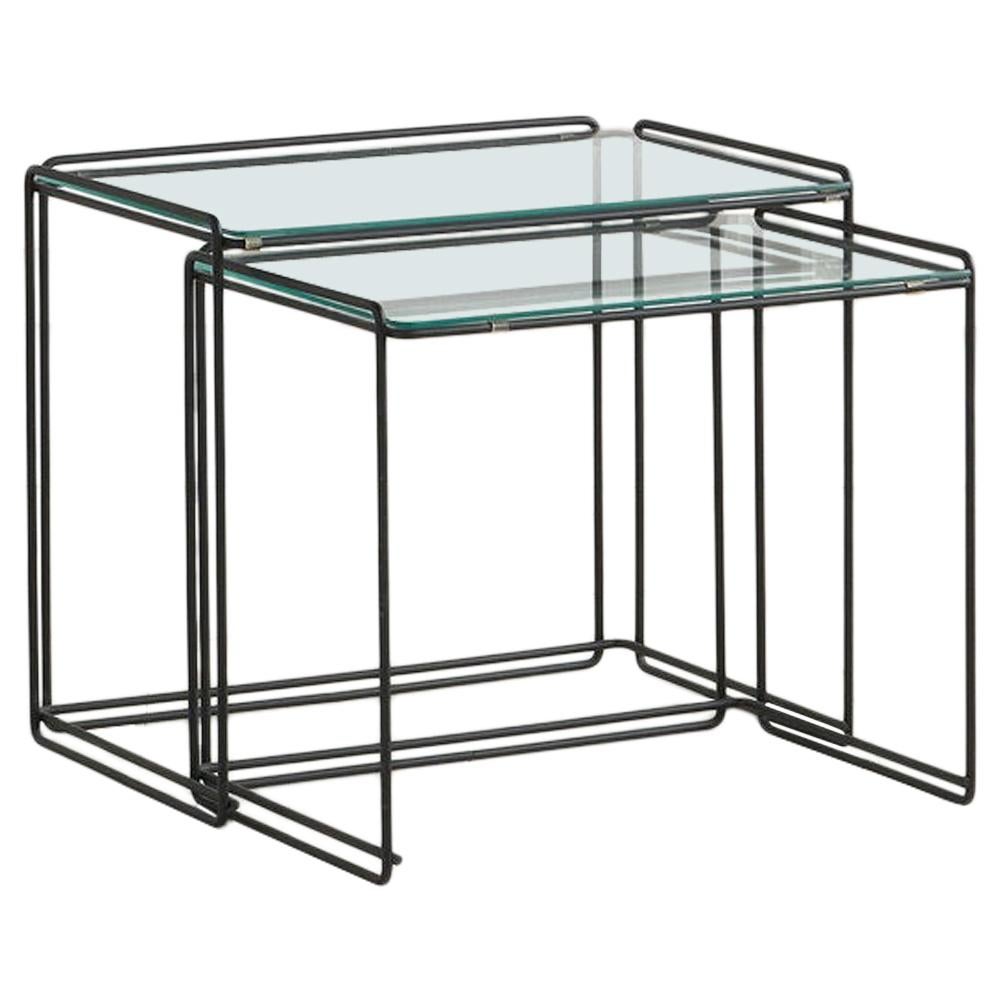 Max Sauze Rectangular Nesting Side Tables, Pair