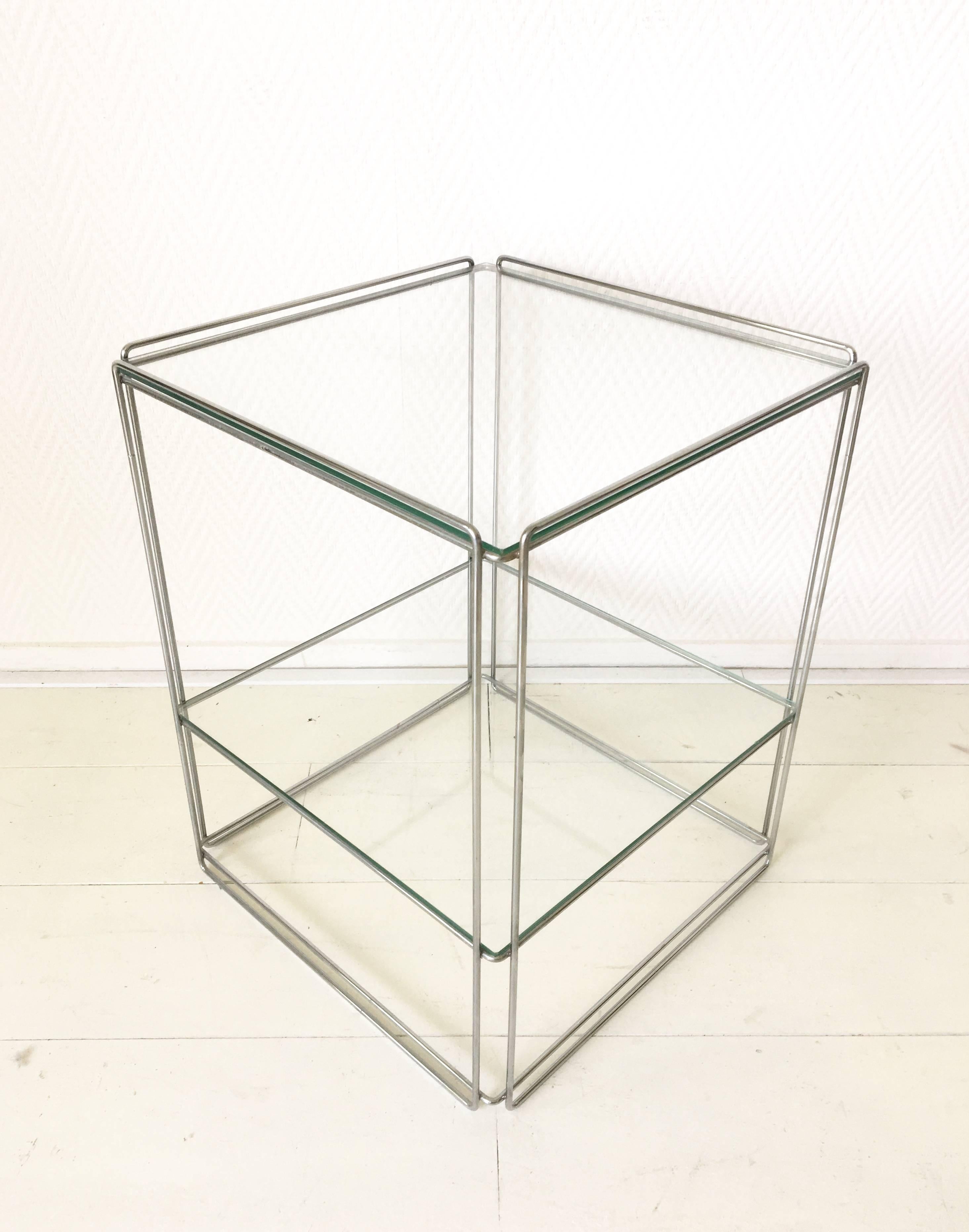 20th Century Max Sauze Two-Tiered Silver Side Table, circa 1960s