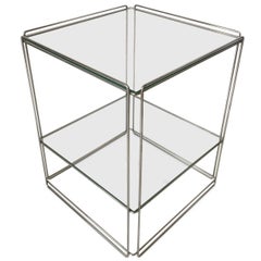 Table d'appoint à deux niveaux en argent Max Sauze, vers 1960