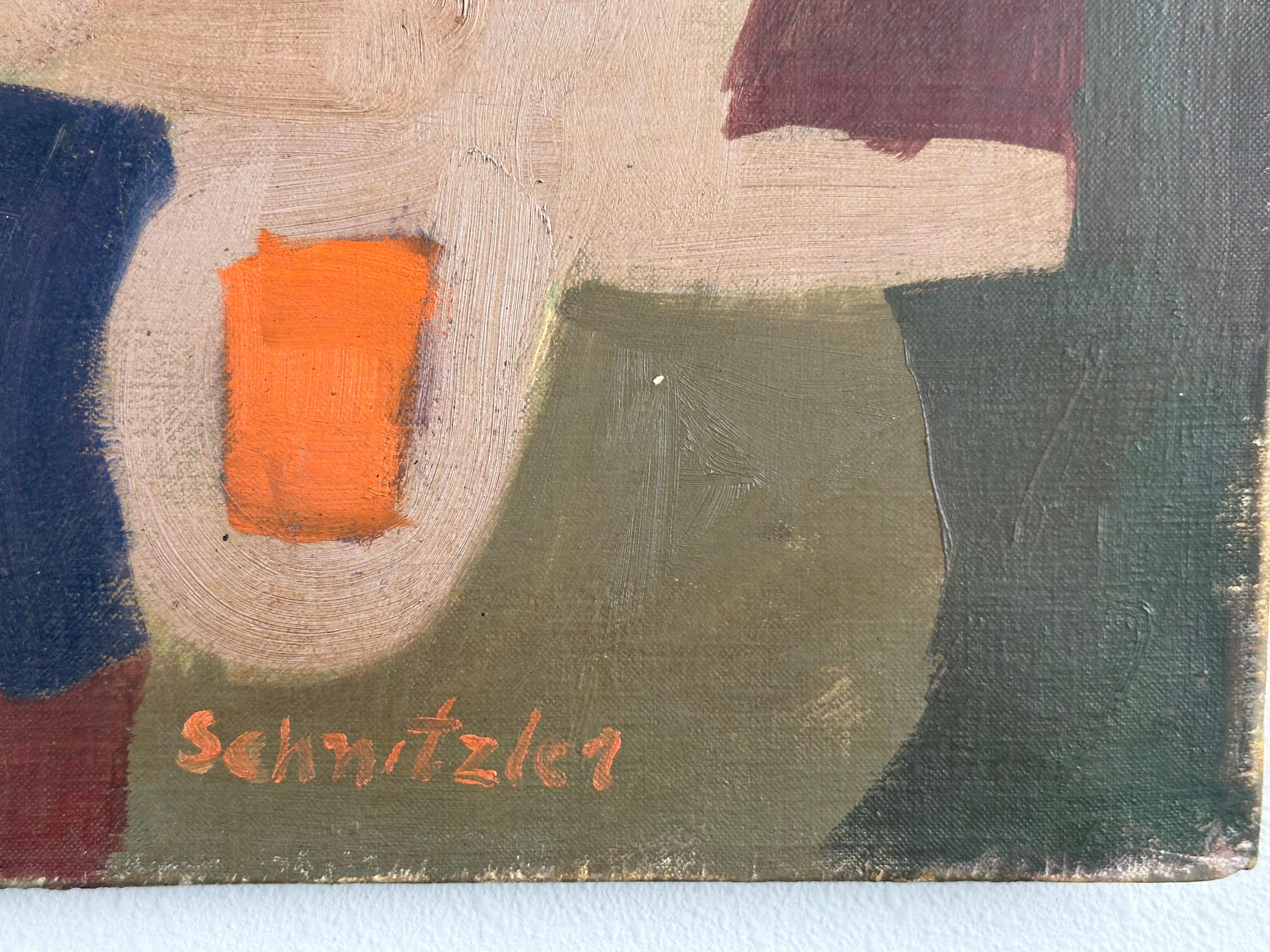 Untitled (Abstract Expressionist Painting) - Brown Abstract Painting by Max Schnitzler