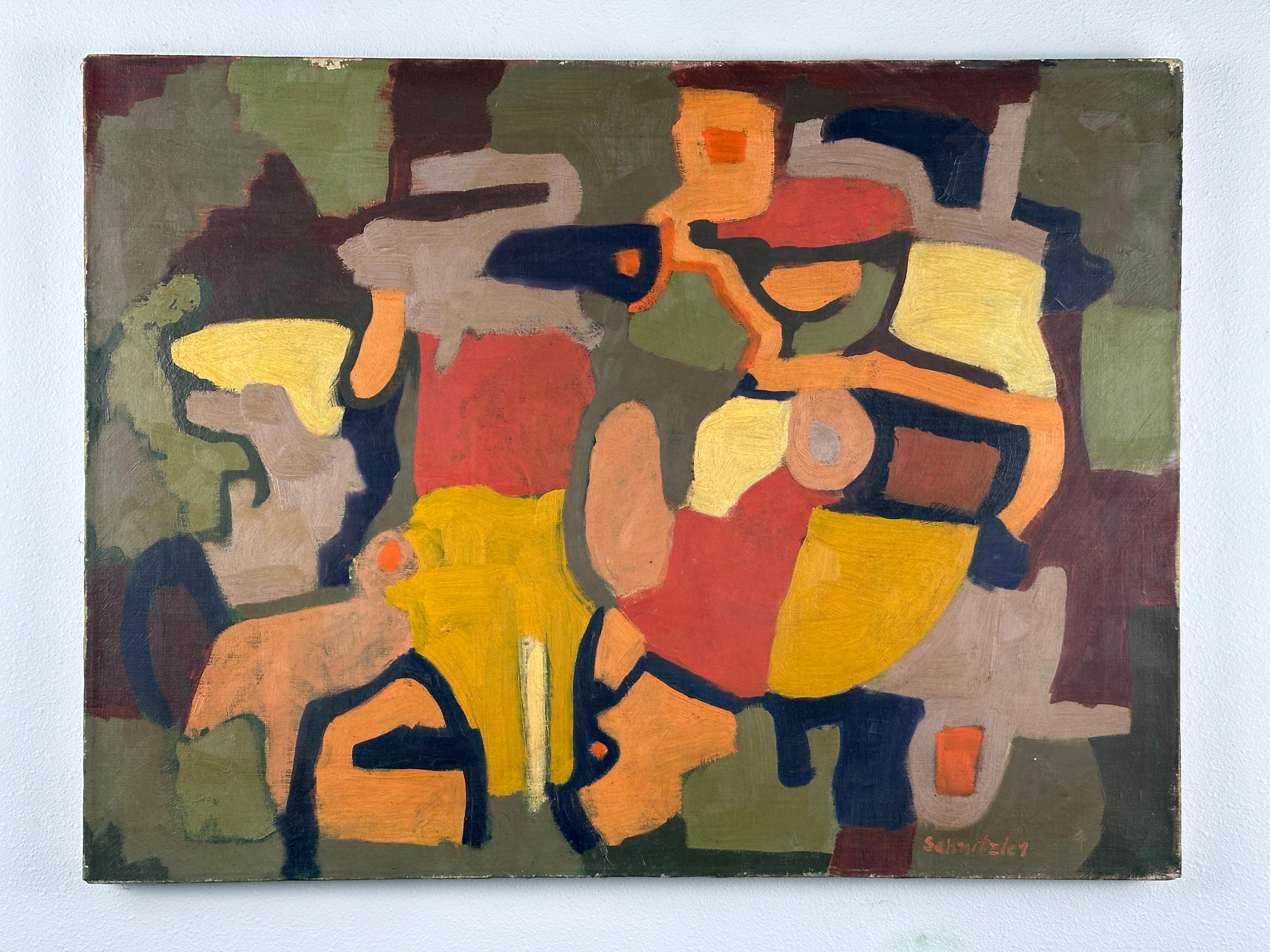 Max Schnitzler Abstract Painting - Untitled (Abstract Expressionist Painting)