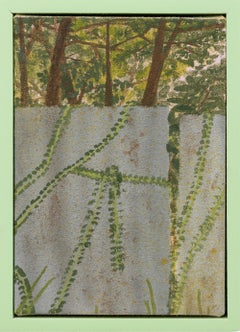 "Blocked" Small Landscape with Sheet Metal in Artist-Made Frame