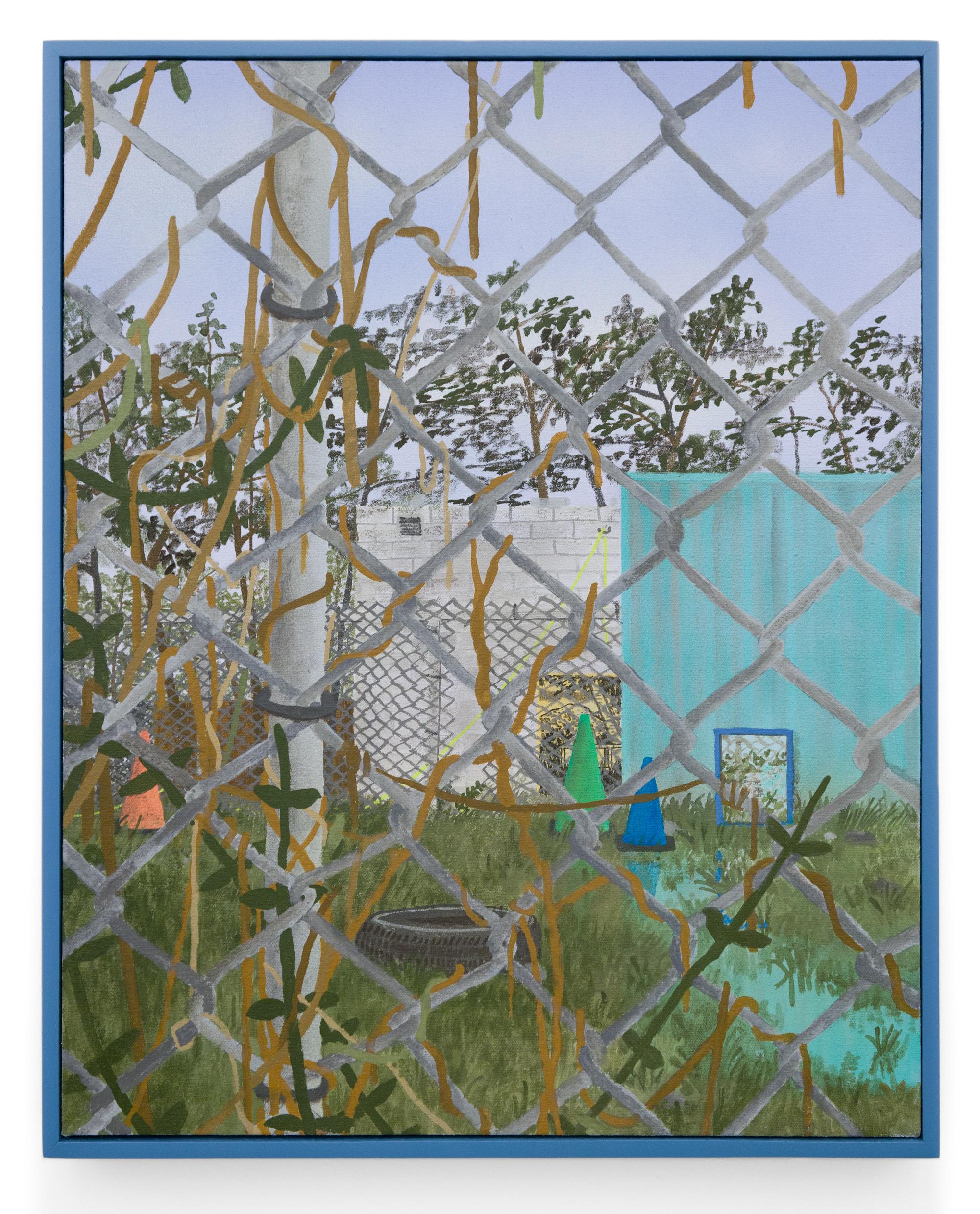 "Side Lot" Cityscape Scene Through Chainlink Fence by Max Seckel